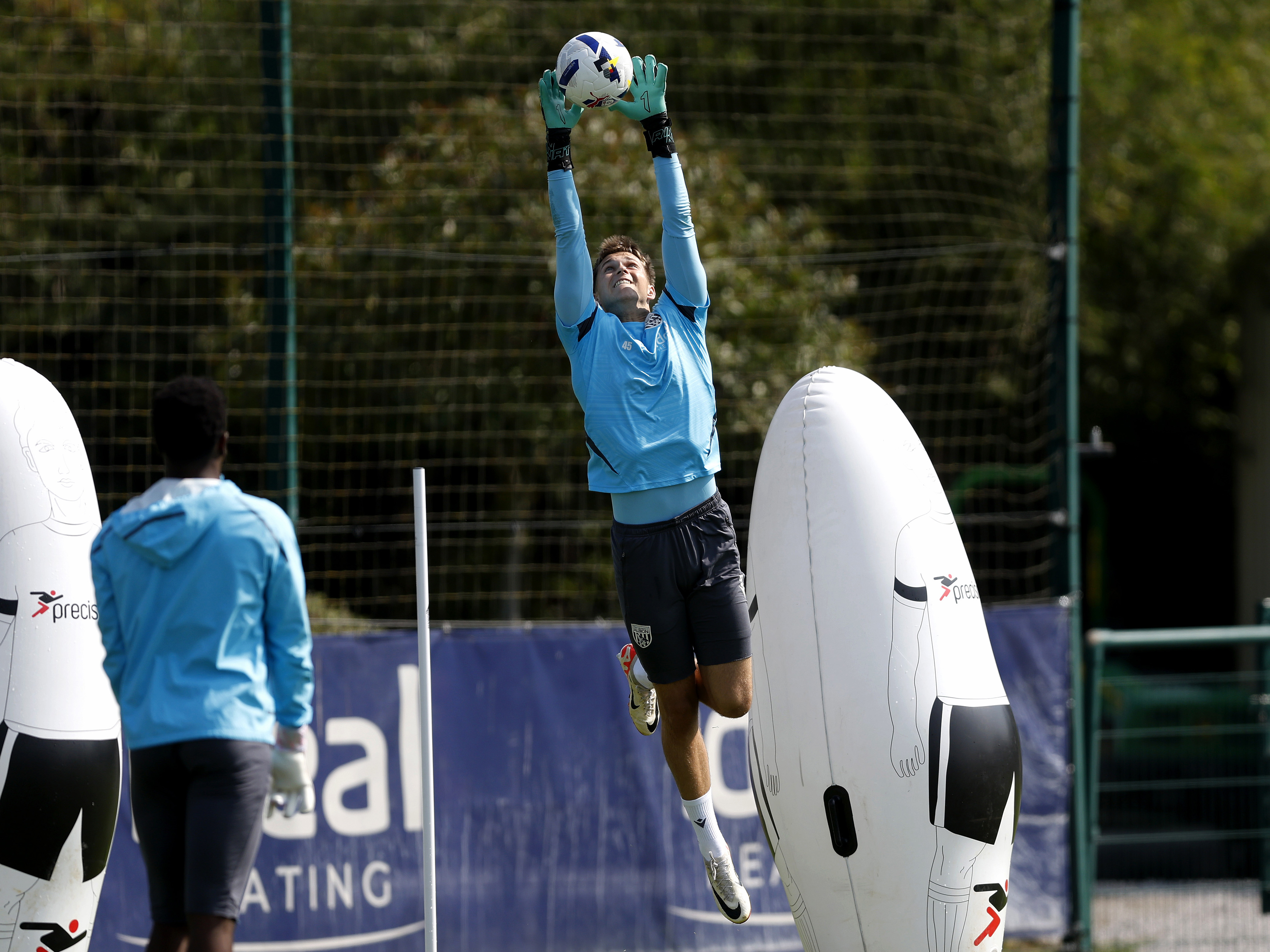 A photo of Albion U21 goalkeeper Joe Wallis in training