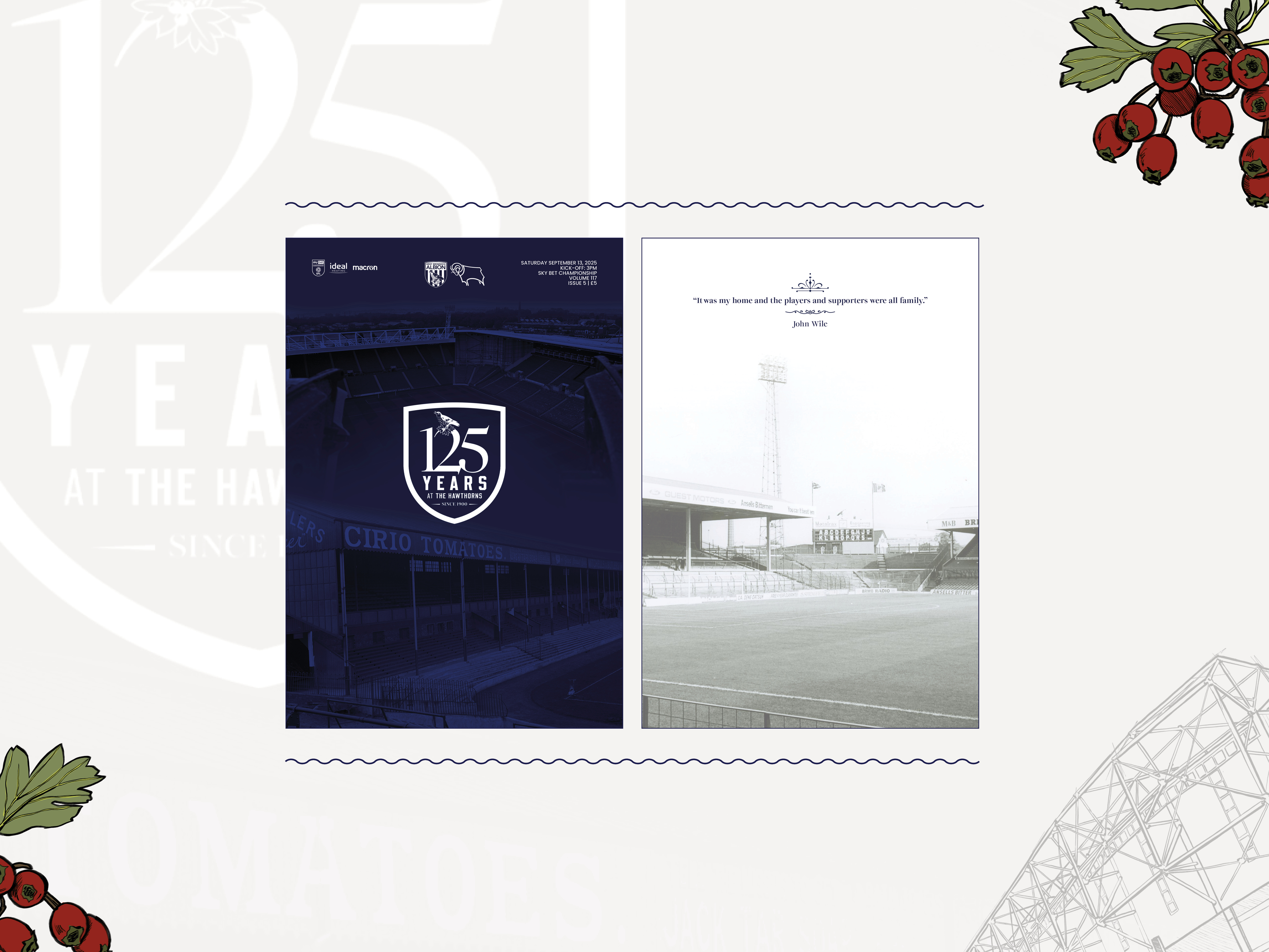 A photo of the 125th anniversary special edition front cover of the club's official programme, Albion News 