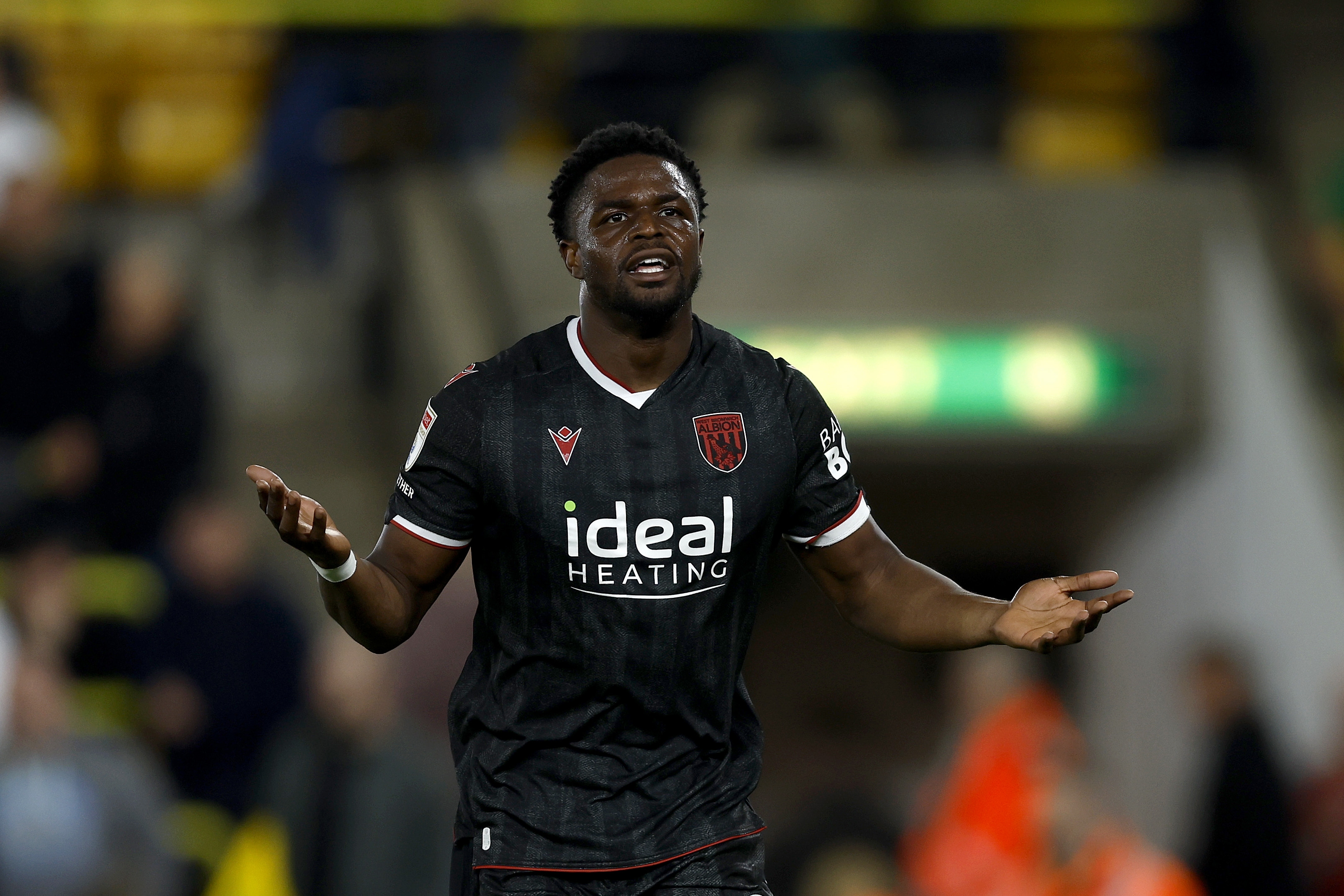 Josh Maja celebrates scoring against Norwich City
