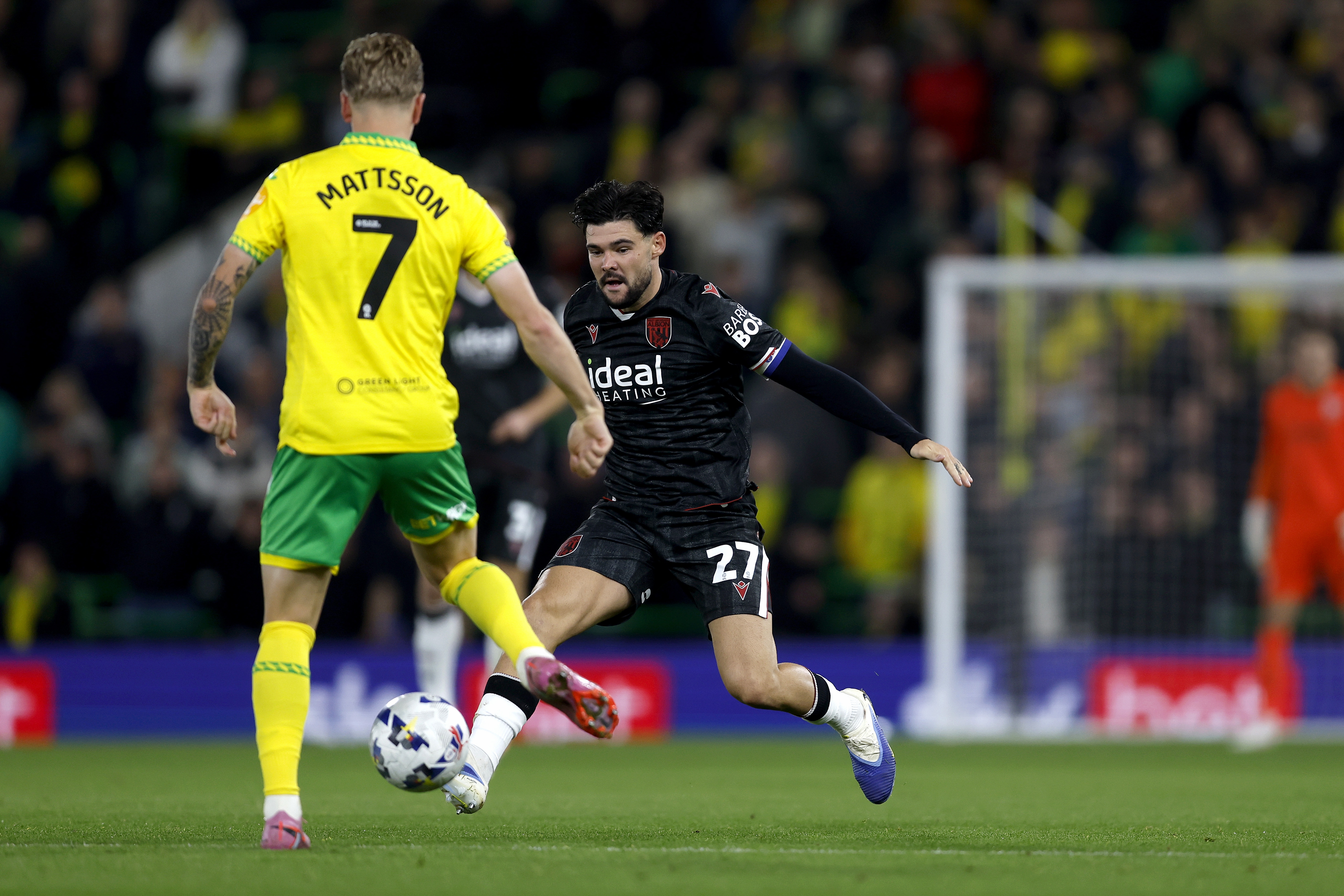 Alex Mowatt in action against Norwich 