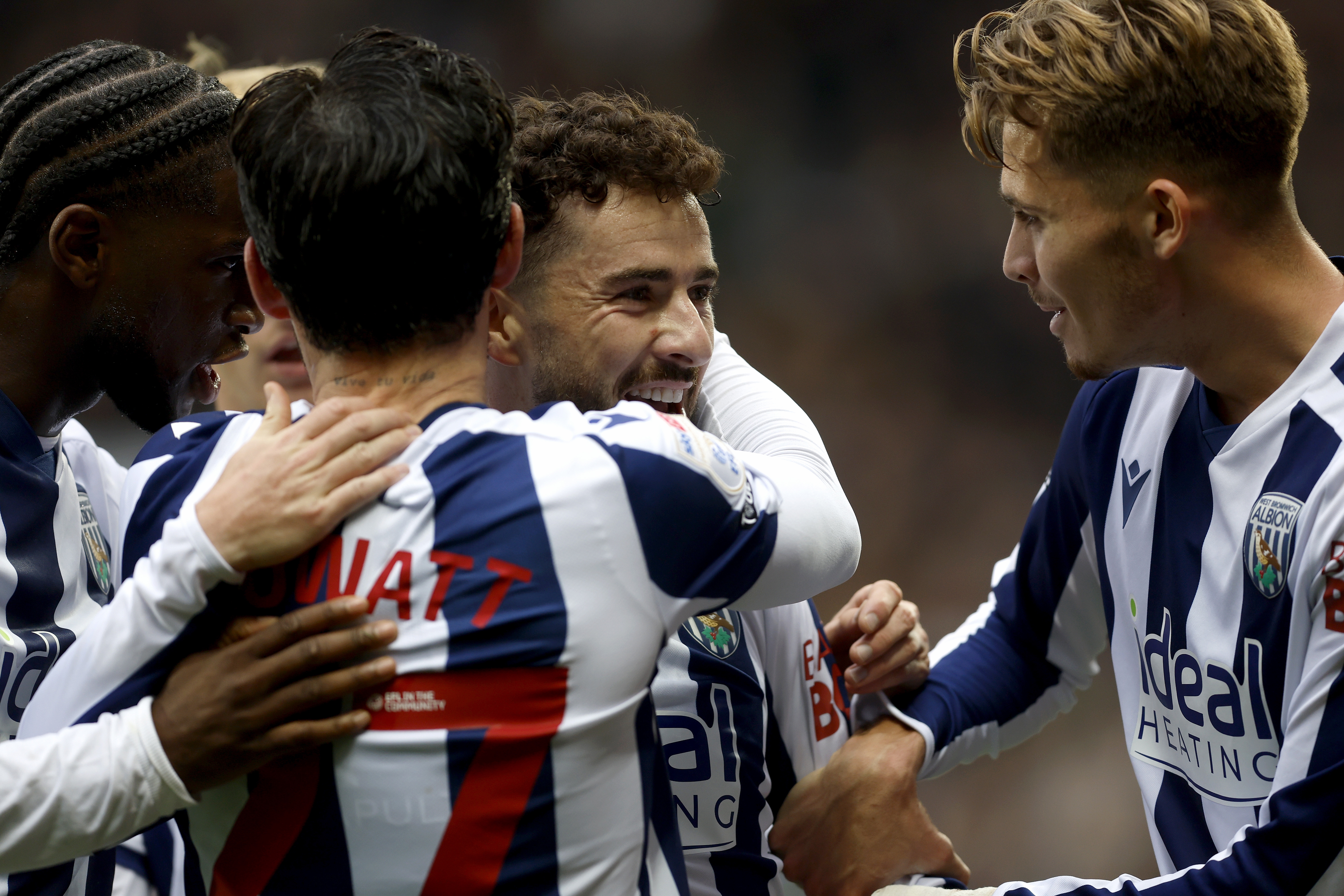 Mikey Johnston celebrates scoring against PNE with team-mates