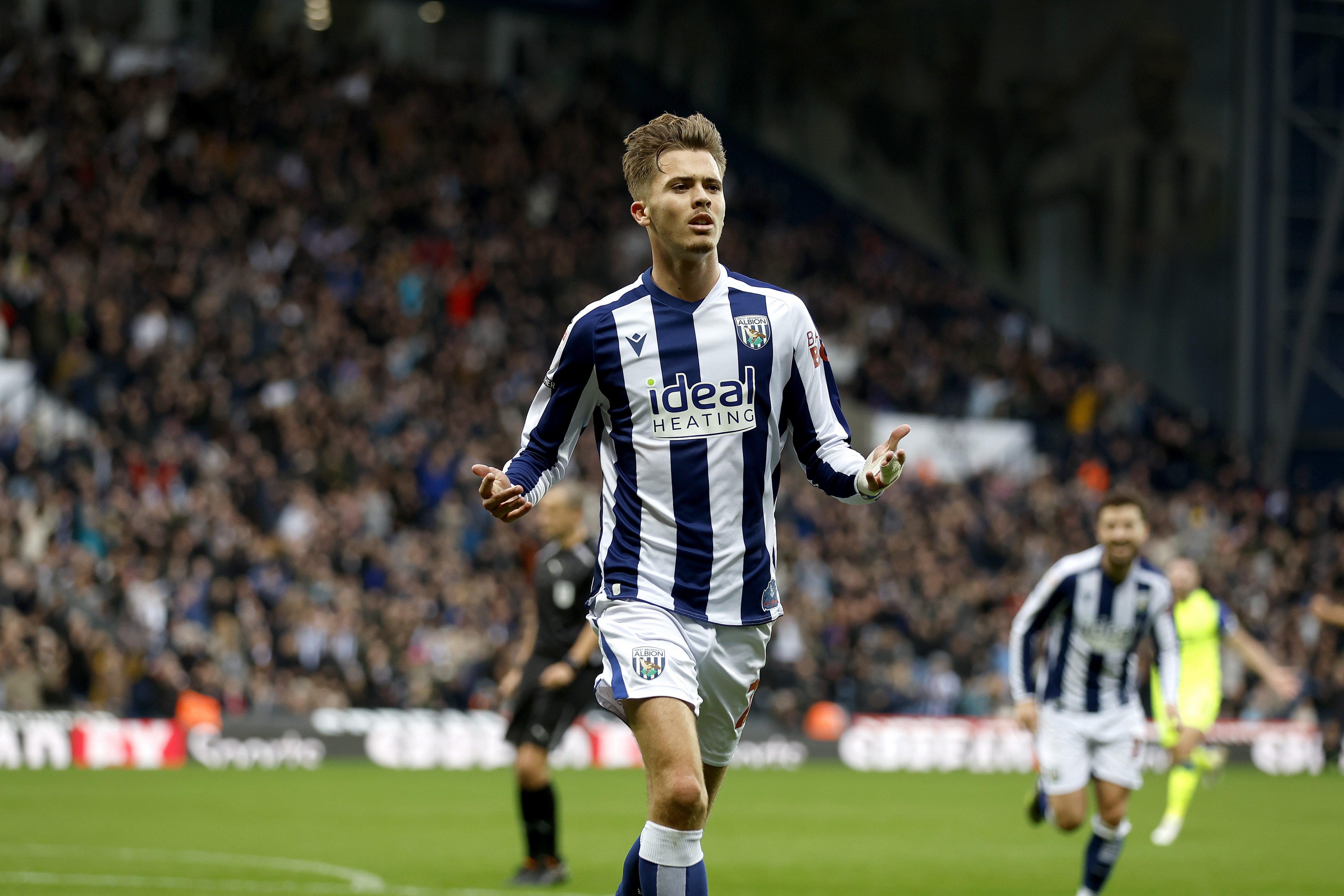 Isaac Price celebrates scoring against PNE