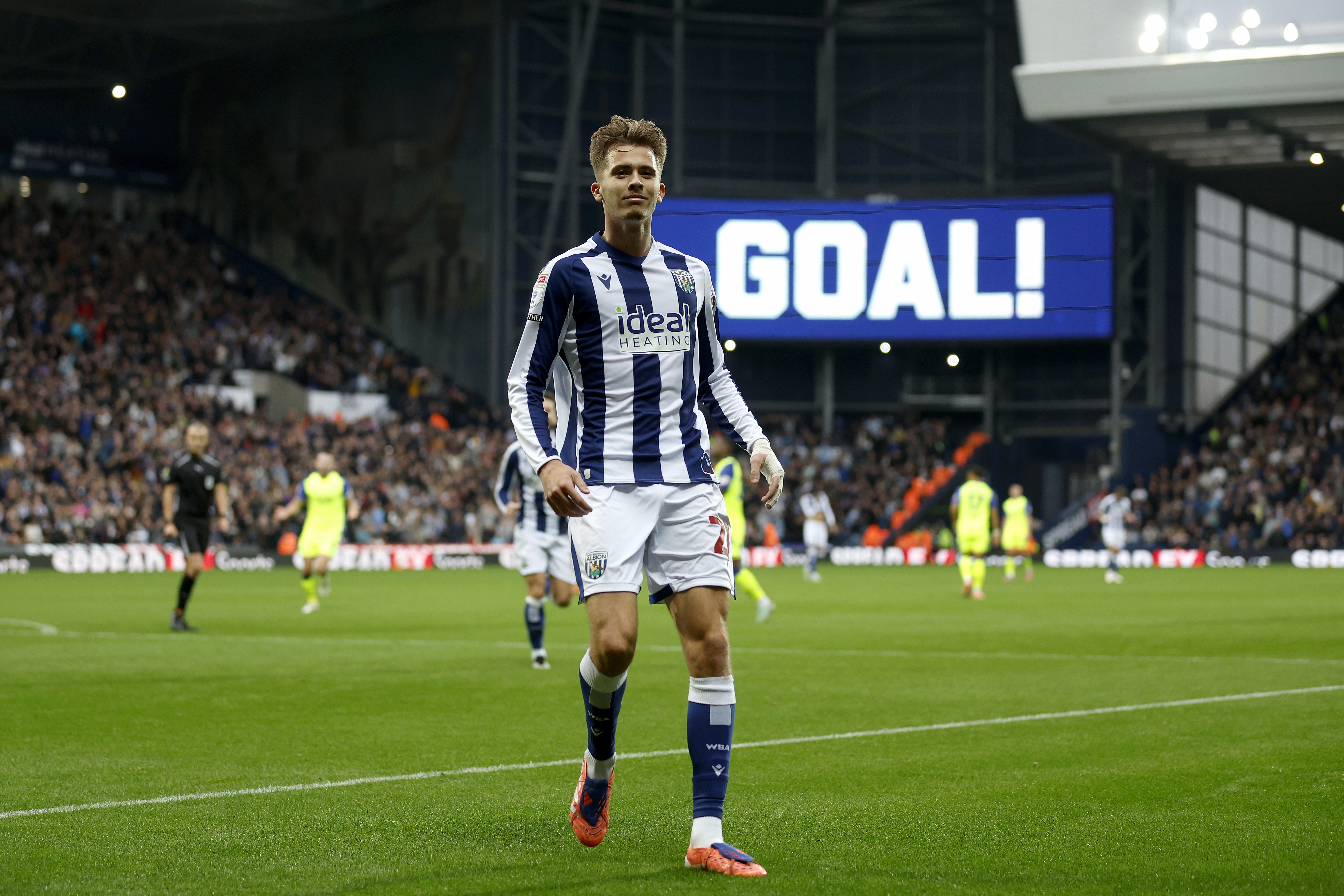 Isaac Price celebrates scoring against PNE