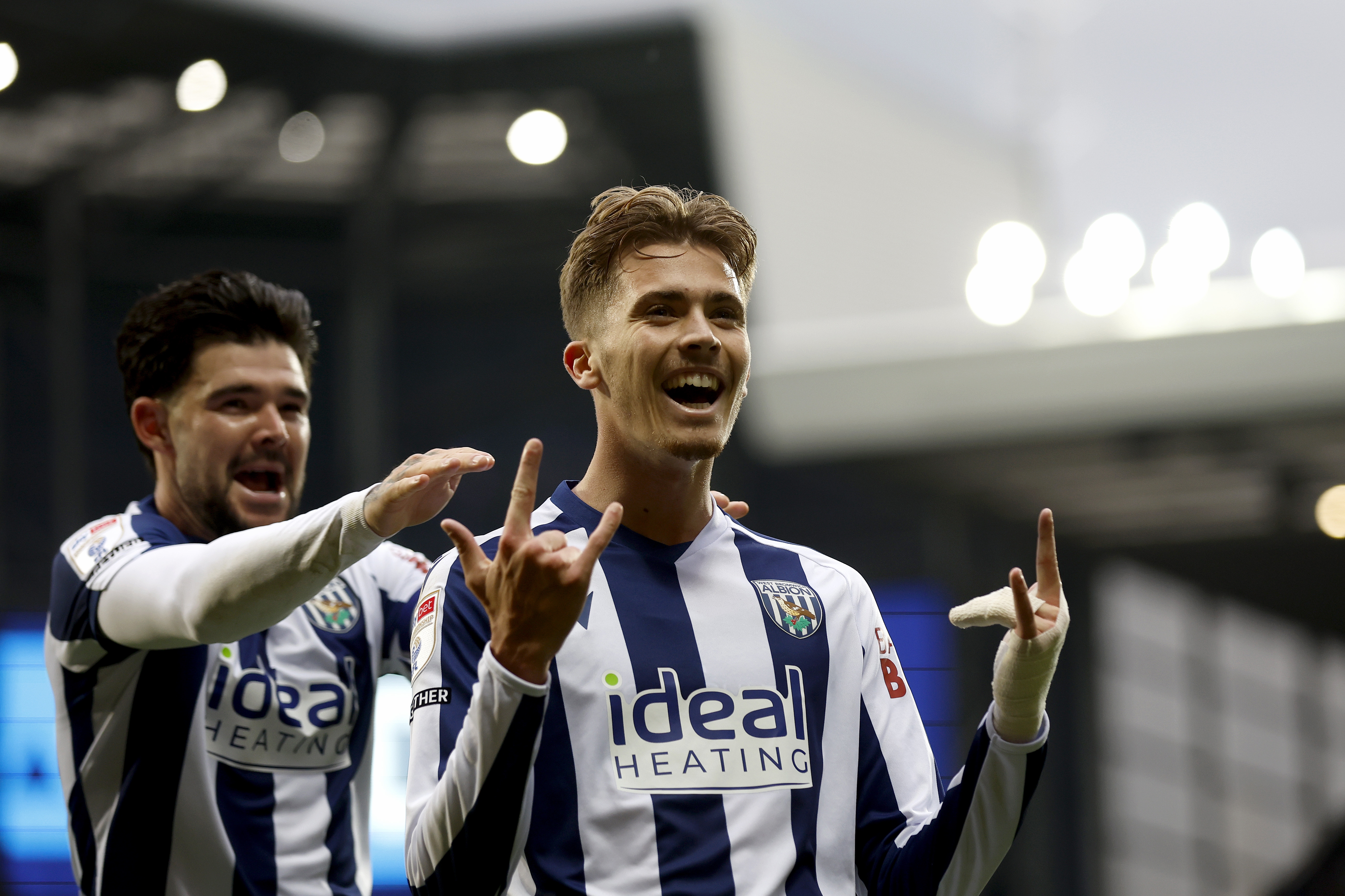 Isaac Price celebrates scoring against PNE