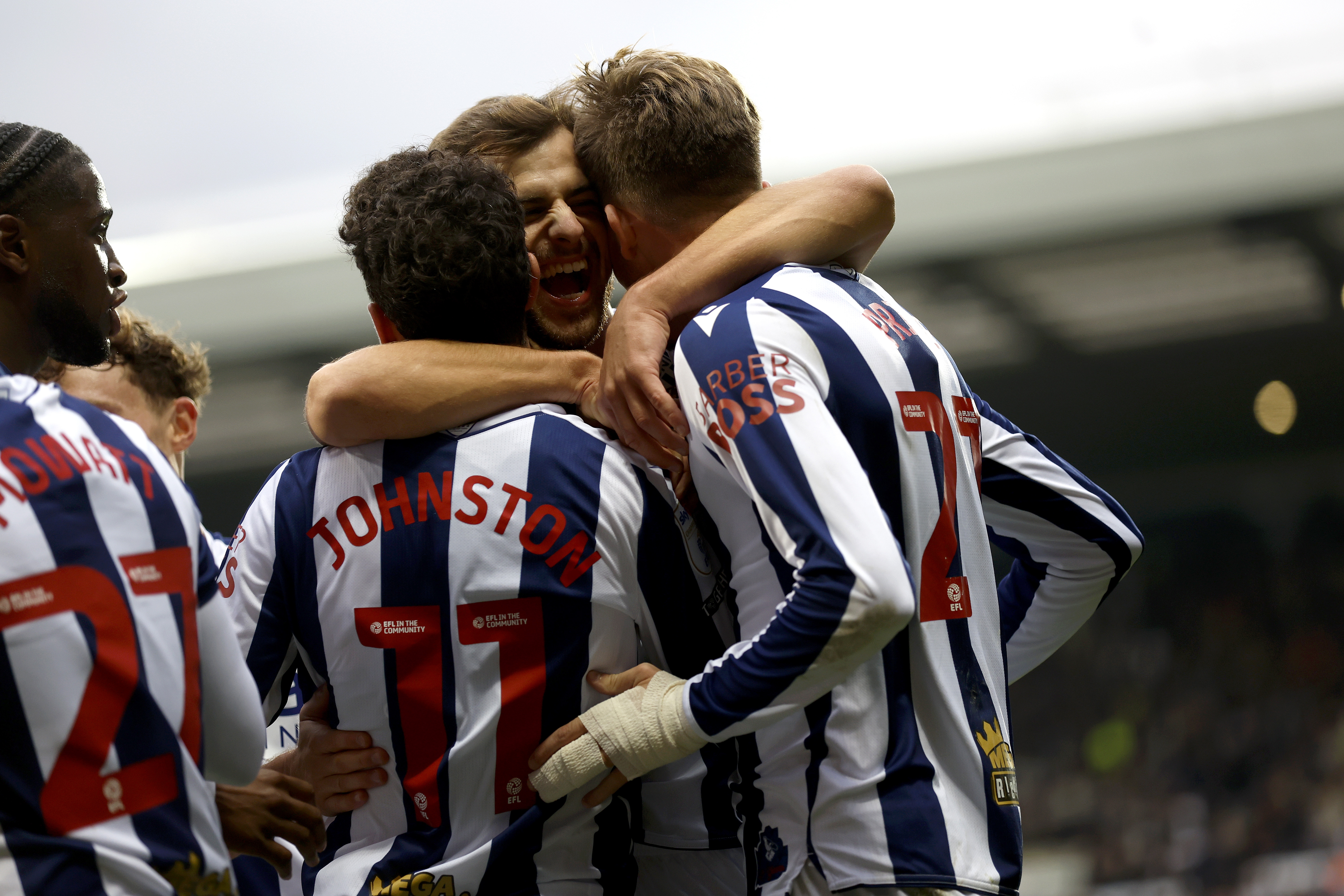 Isaac Price celebrates scoring against PNE with team-mates