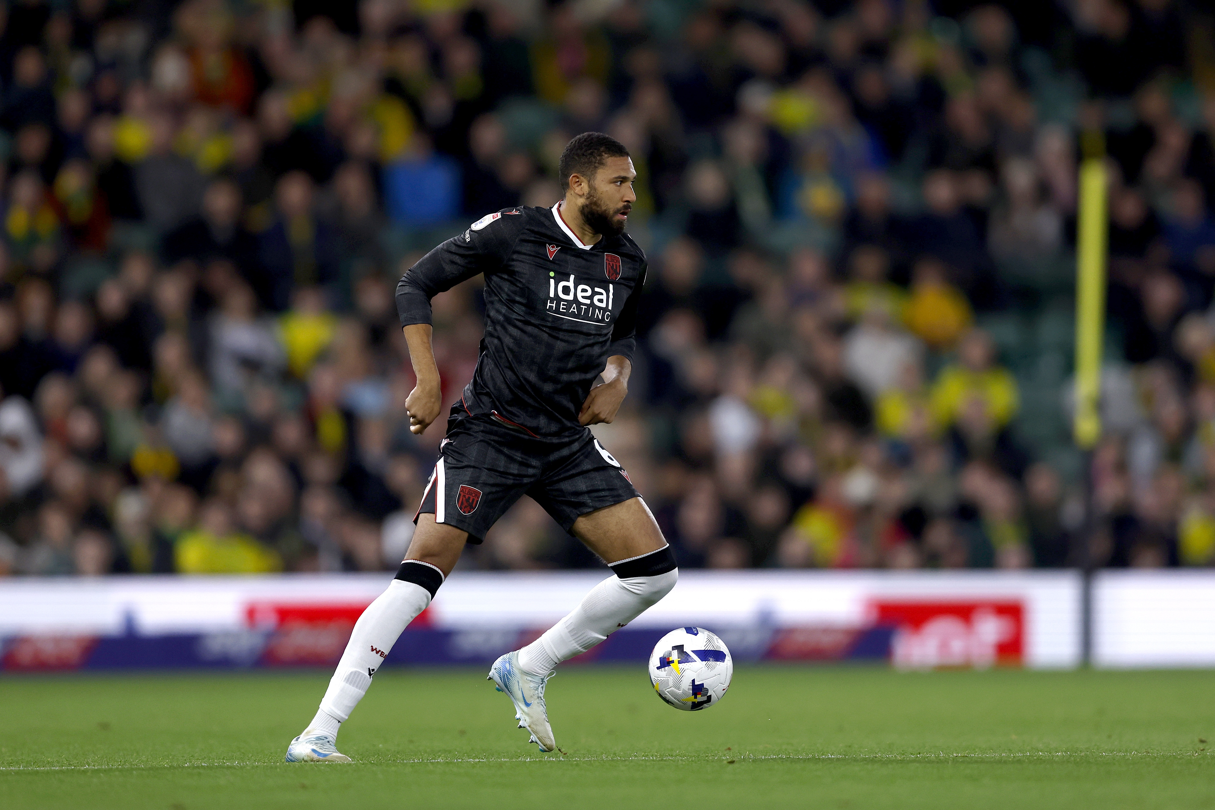 George Campbell on the ball against Norwich 