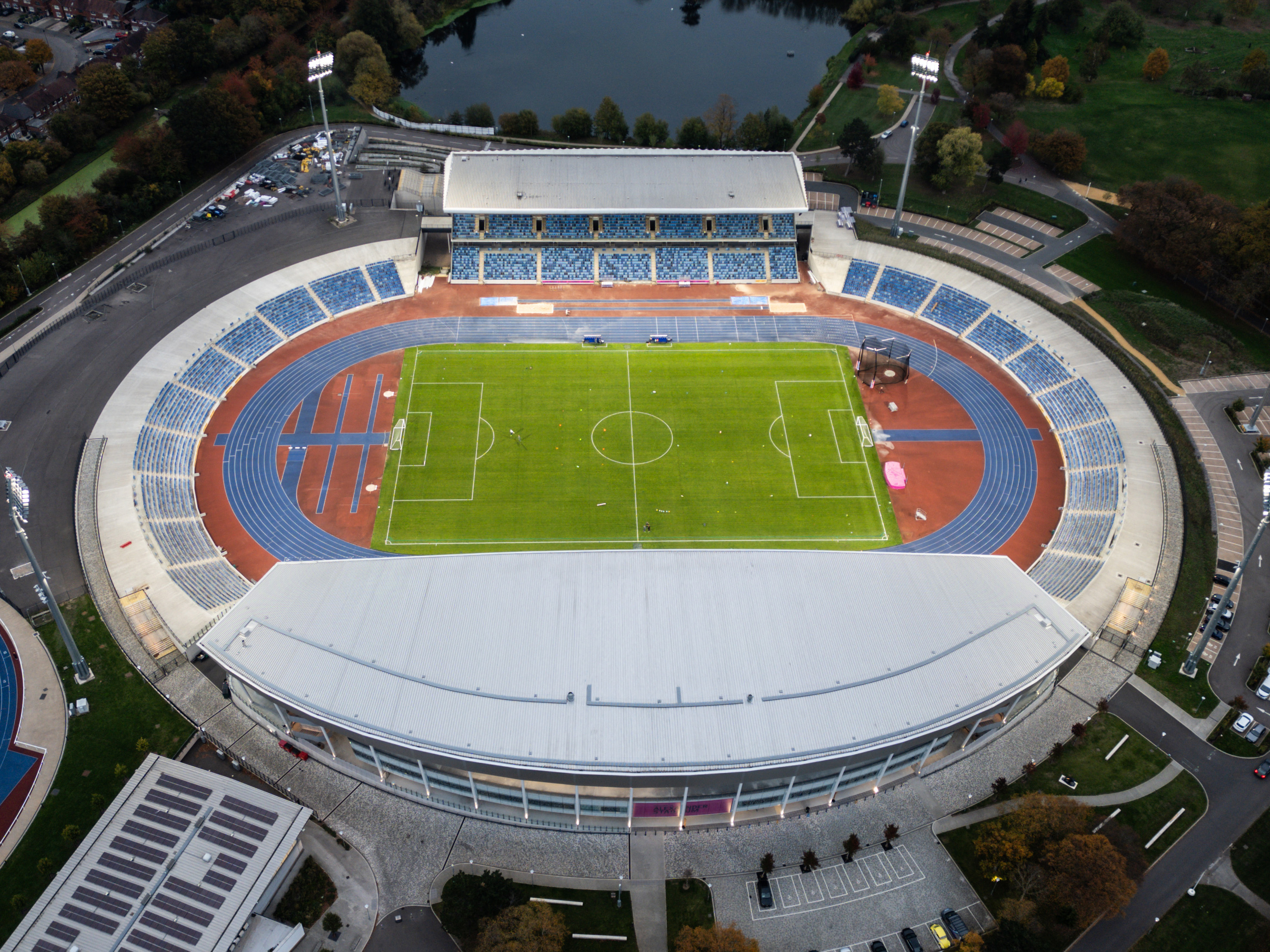 A birds eye view of the Alexander Stadium