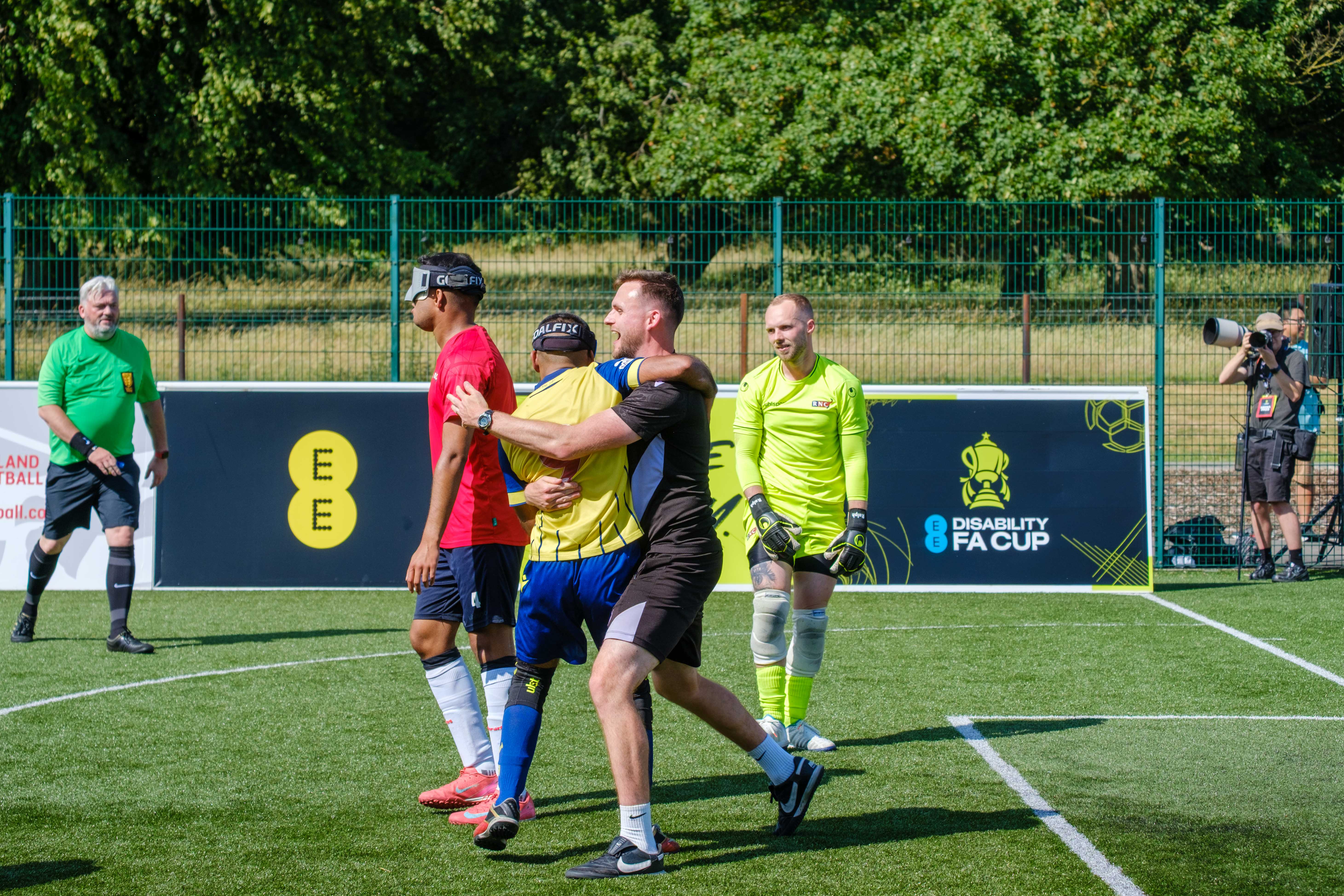 Eesa Amjid celebrating during the EE Disability FA Cup.