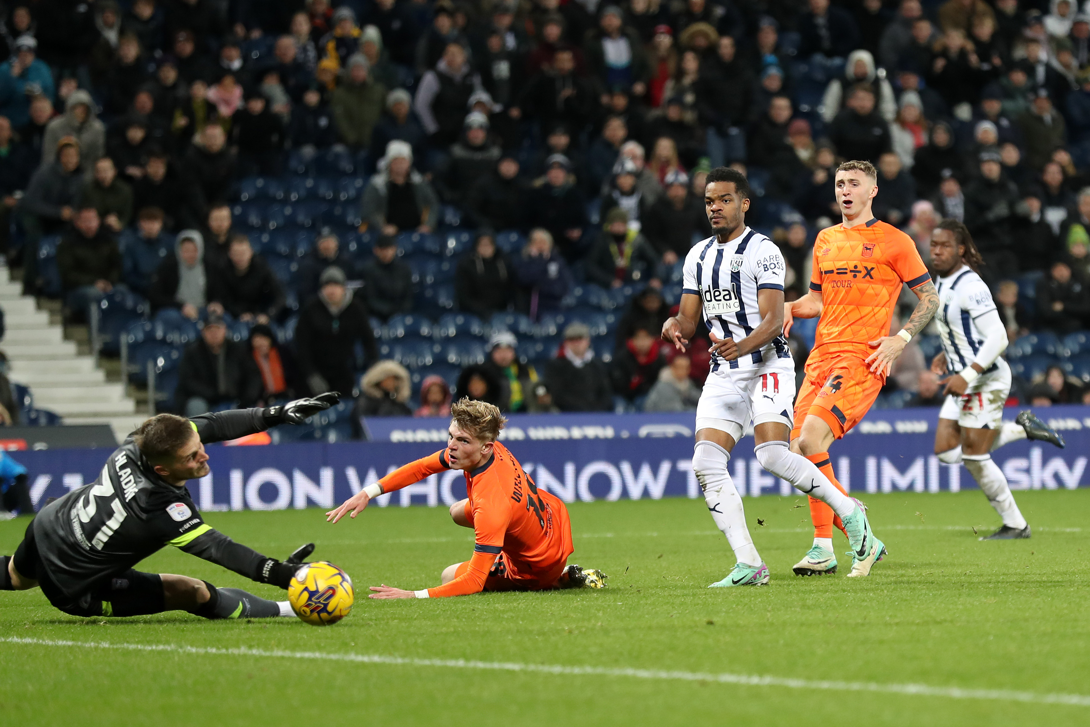 Grady Diangana scoring against Ipswich in November 2023