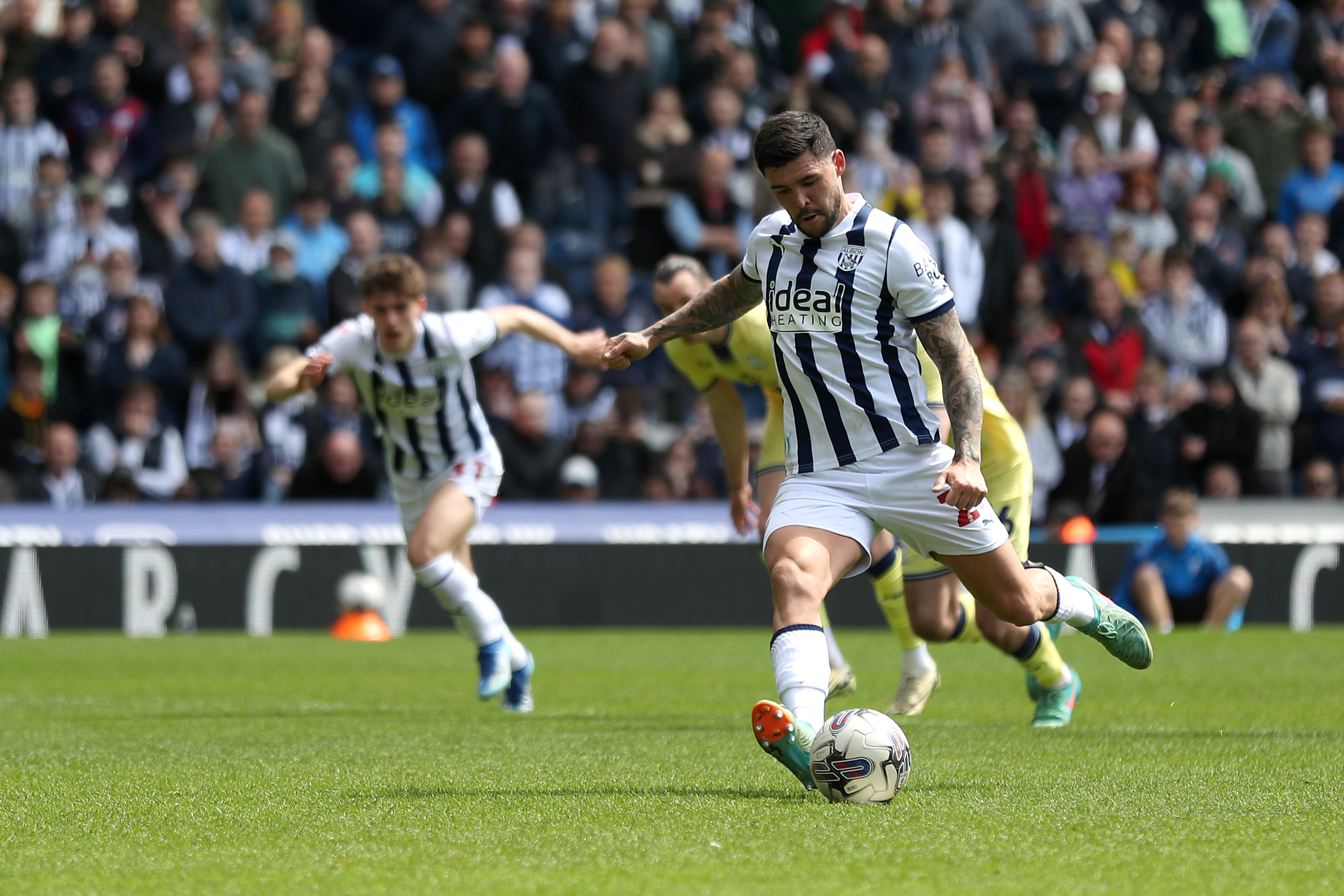 Alex Mowatt scoring a penalty against Preston North End