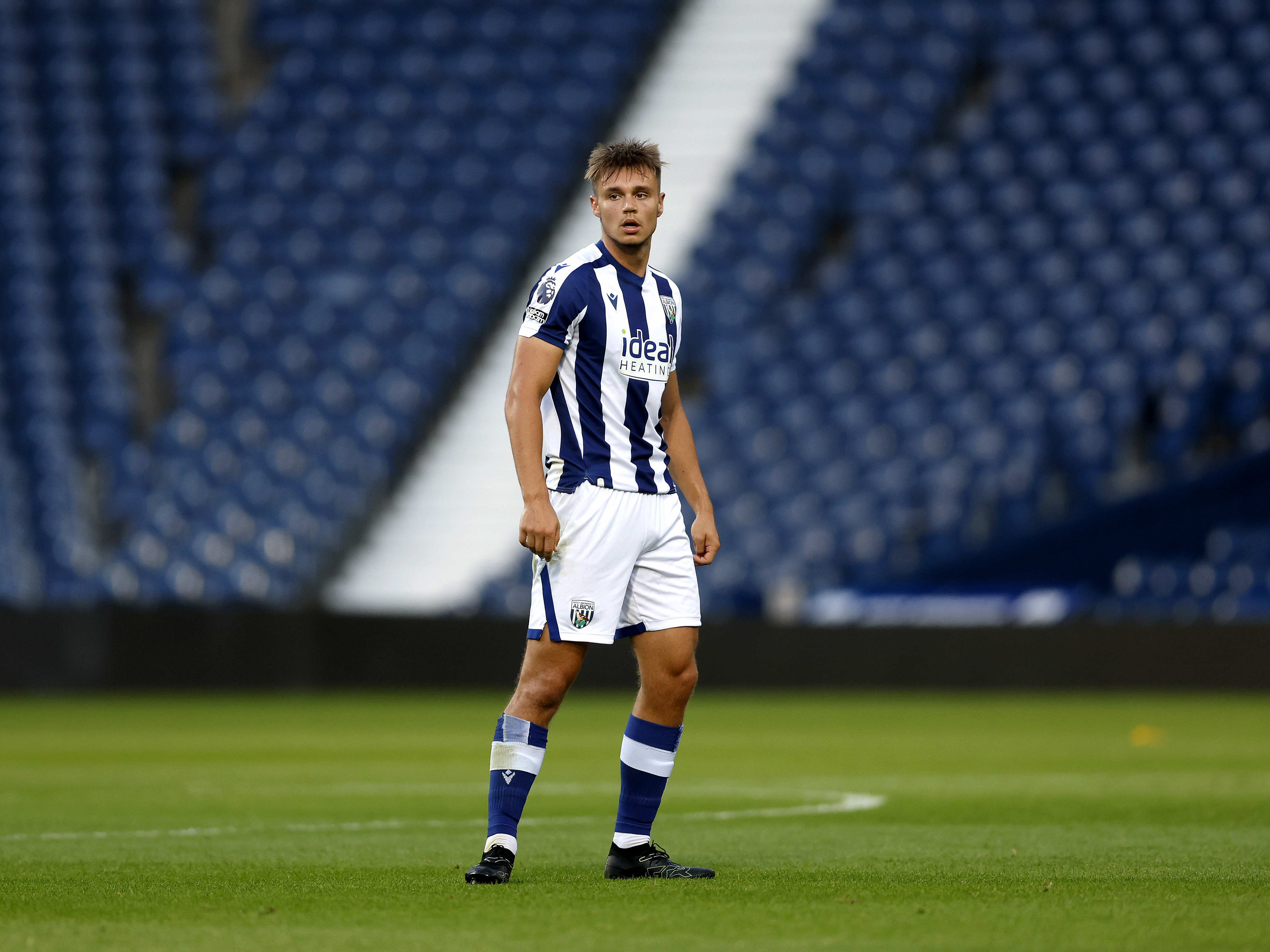 A photo of Albion U21 defender Evan Humphries in action at The Hawthorns