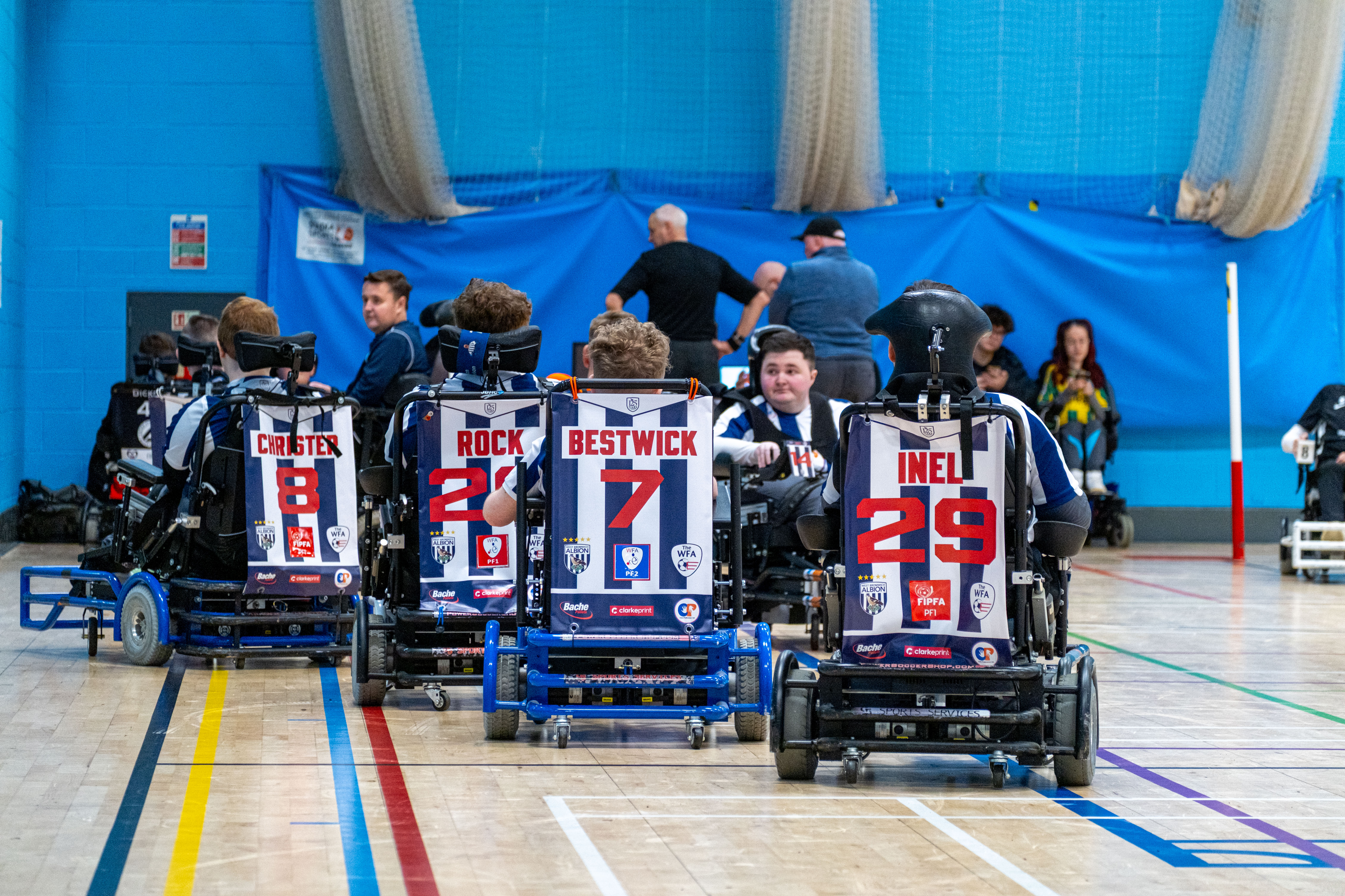Albion Powerchair lining up.