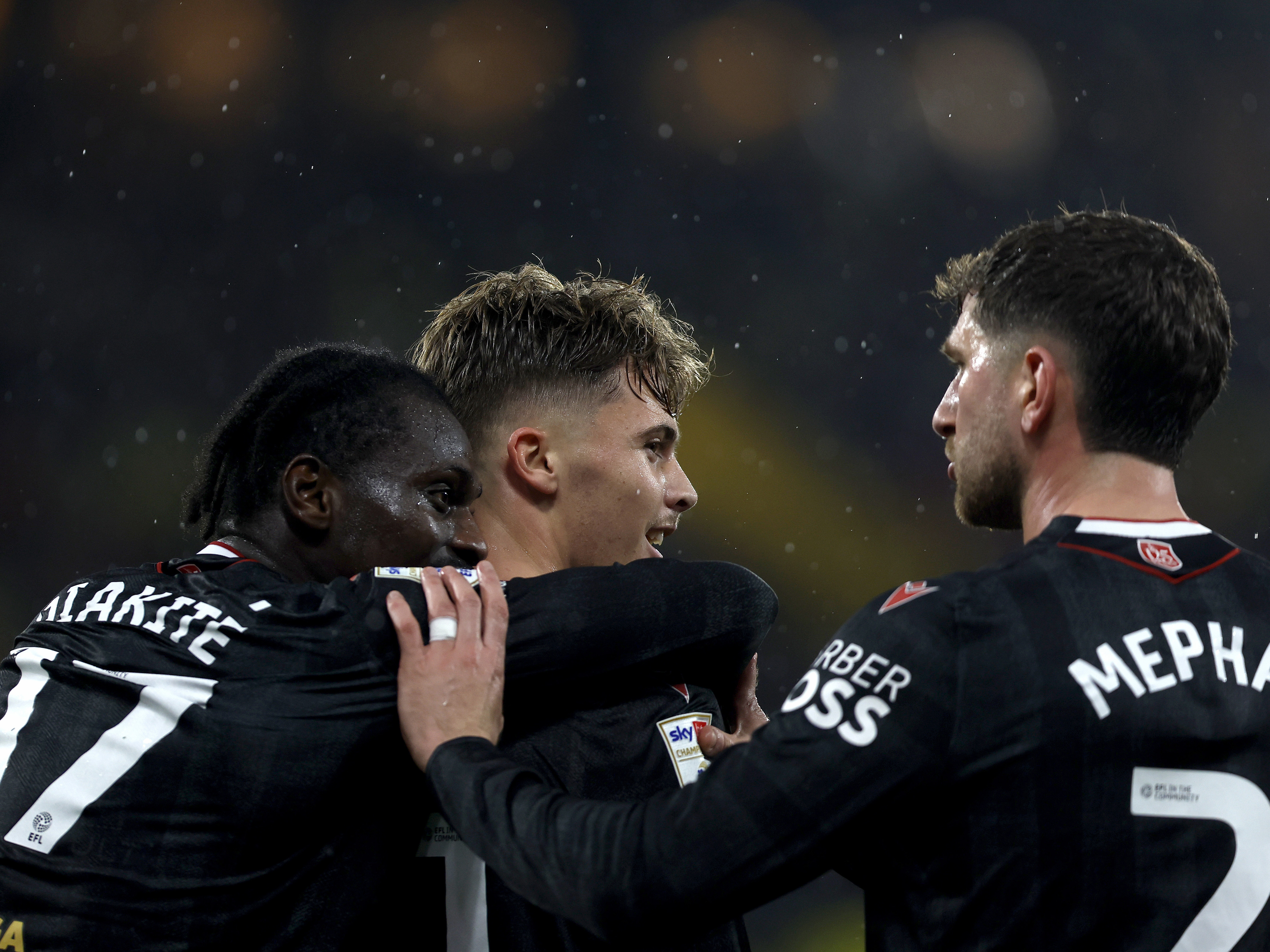 An image of Isaac Price celebrating after scoring against Watford