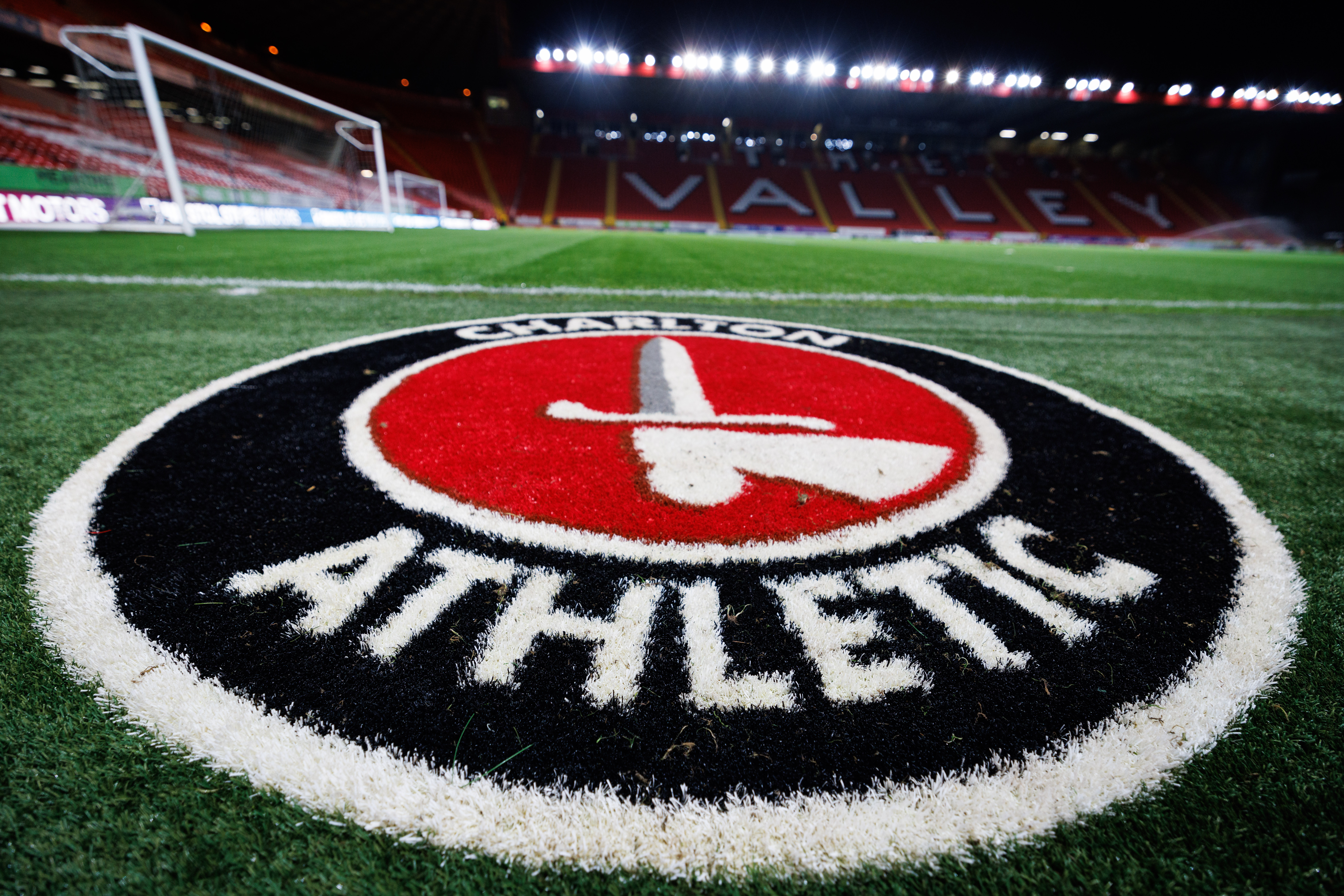 A Charlton badge on the ground at The Valley
