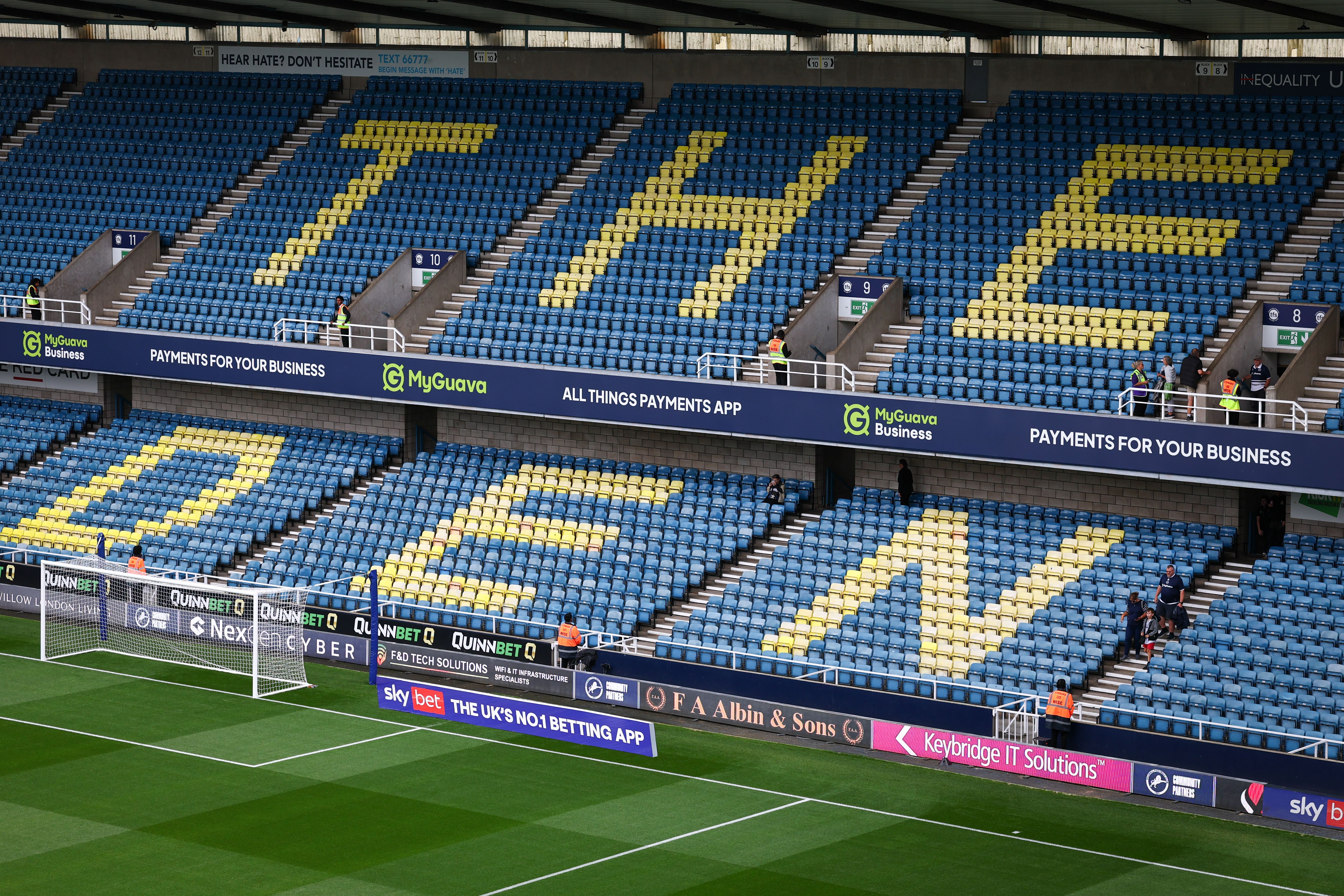 A general view of the stand behind the goal at The Den