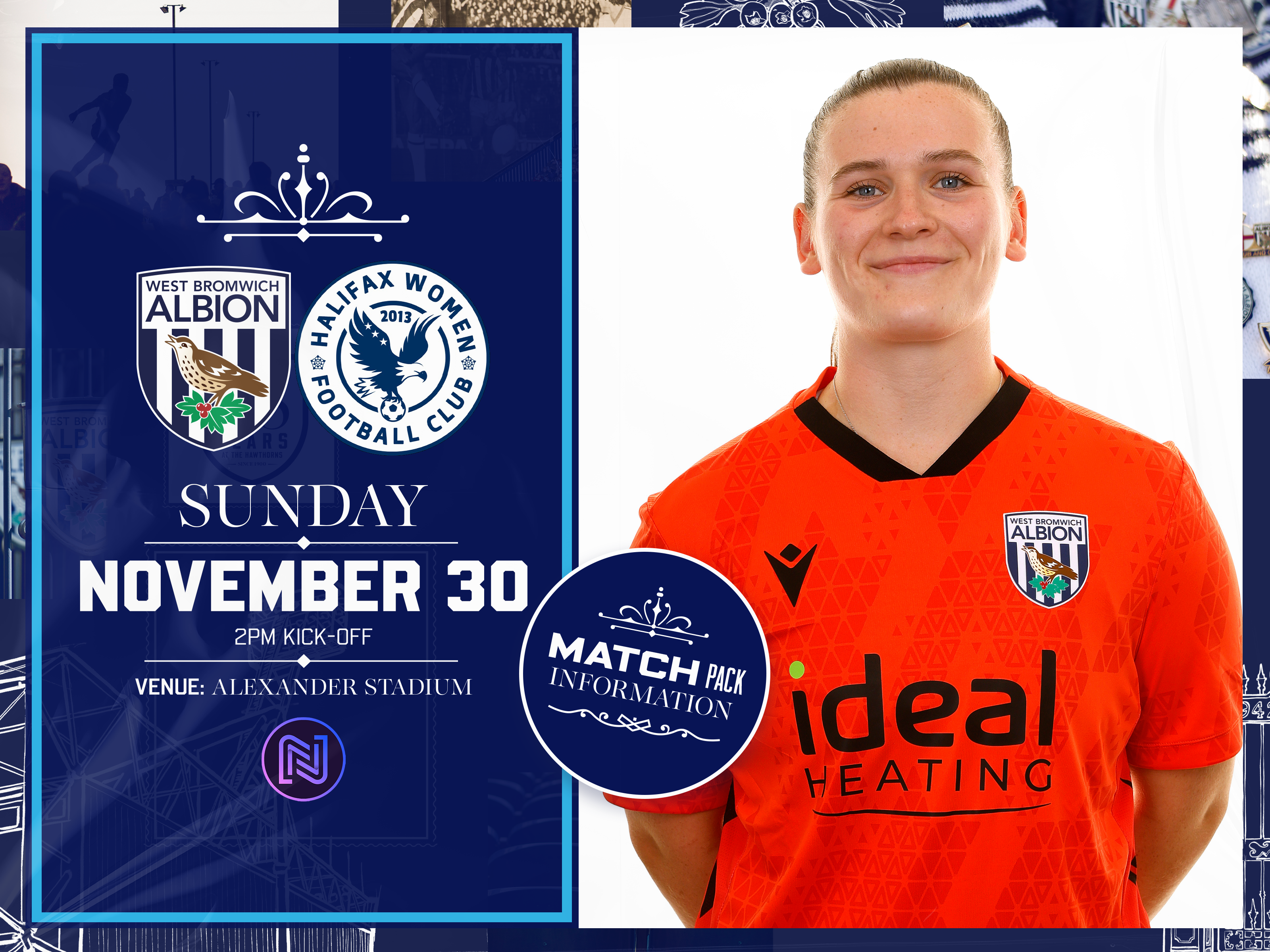 A Match Pack graphic for Albion vs Halifax.
