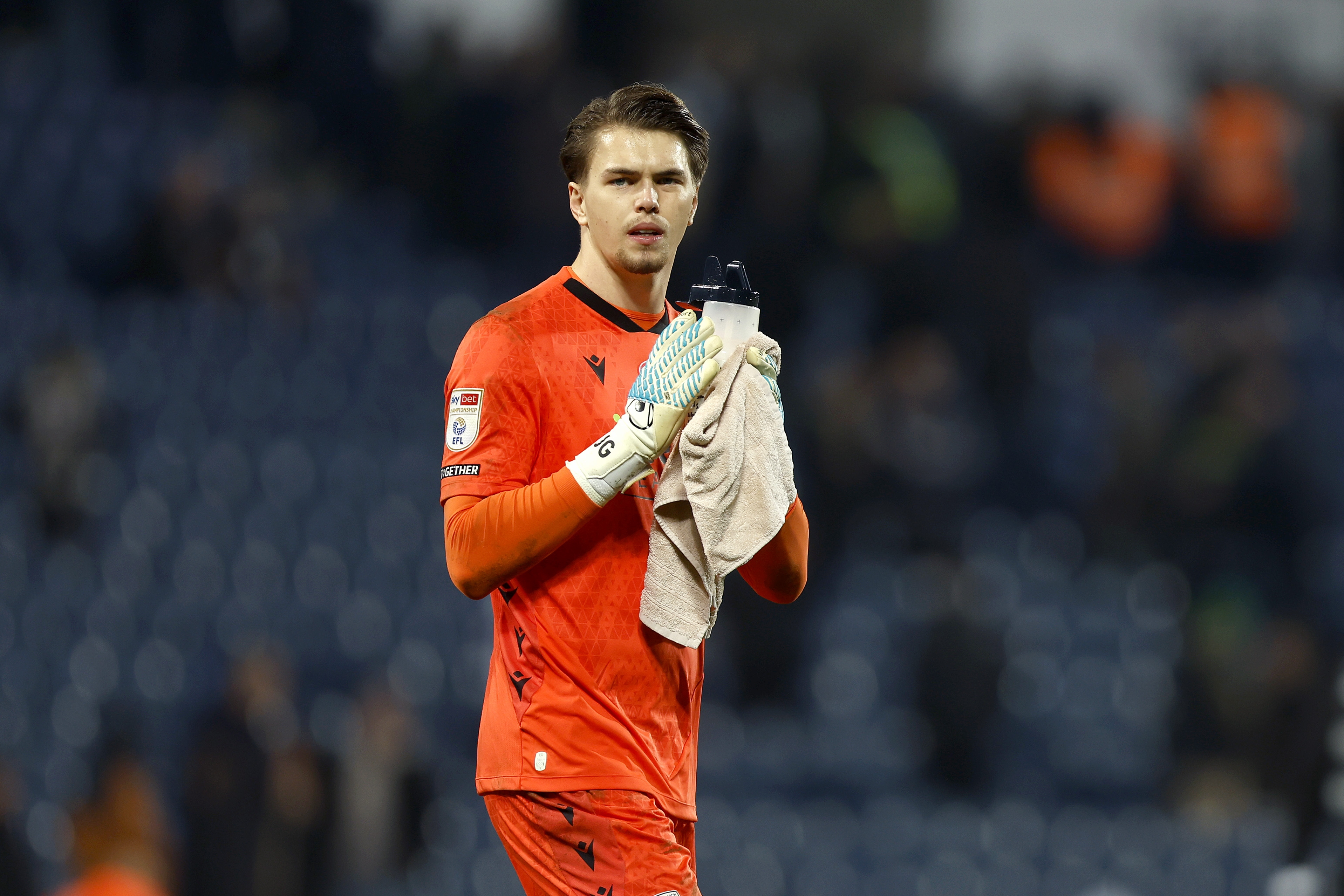 Josh Griffiths clapping WBA fans after the Oxford game