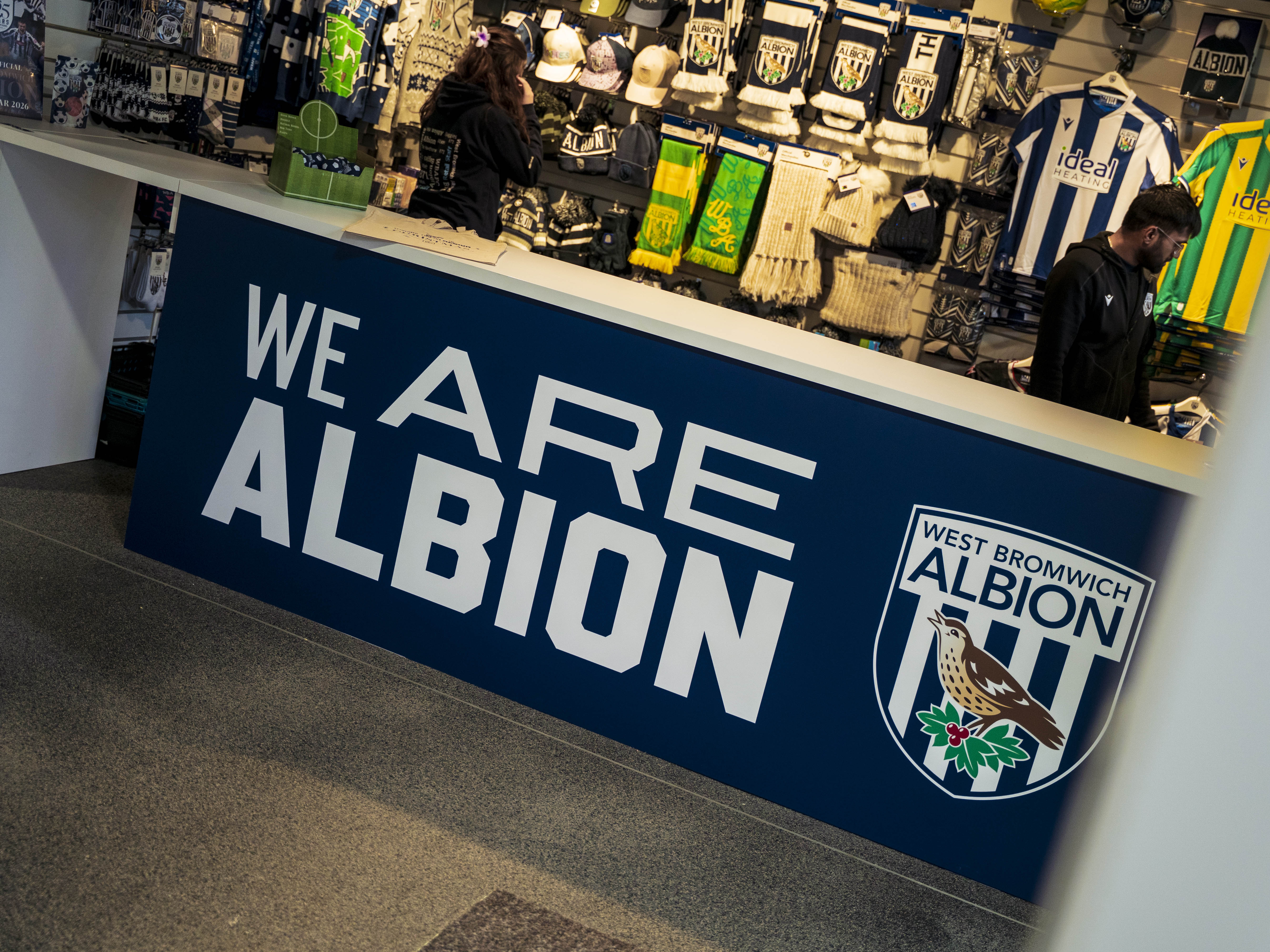 A general photo of the Albion Alcove club shop in West Bromwich