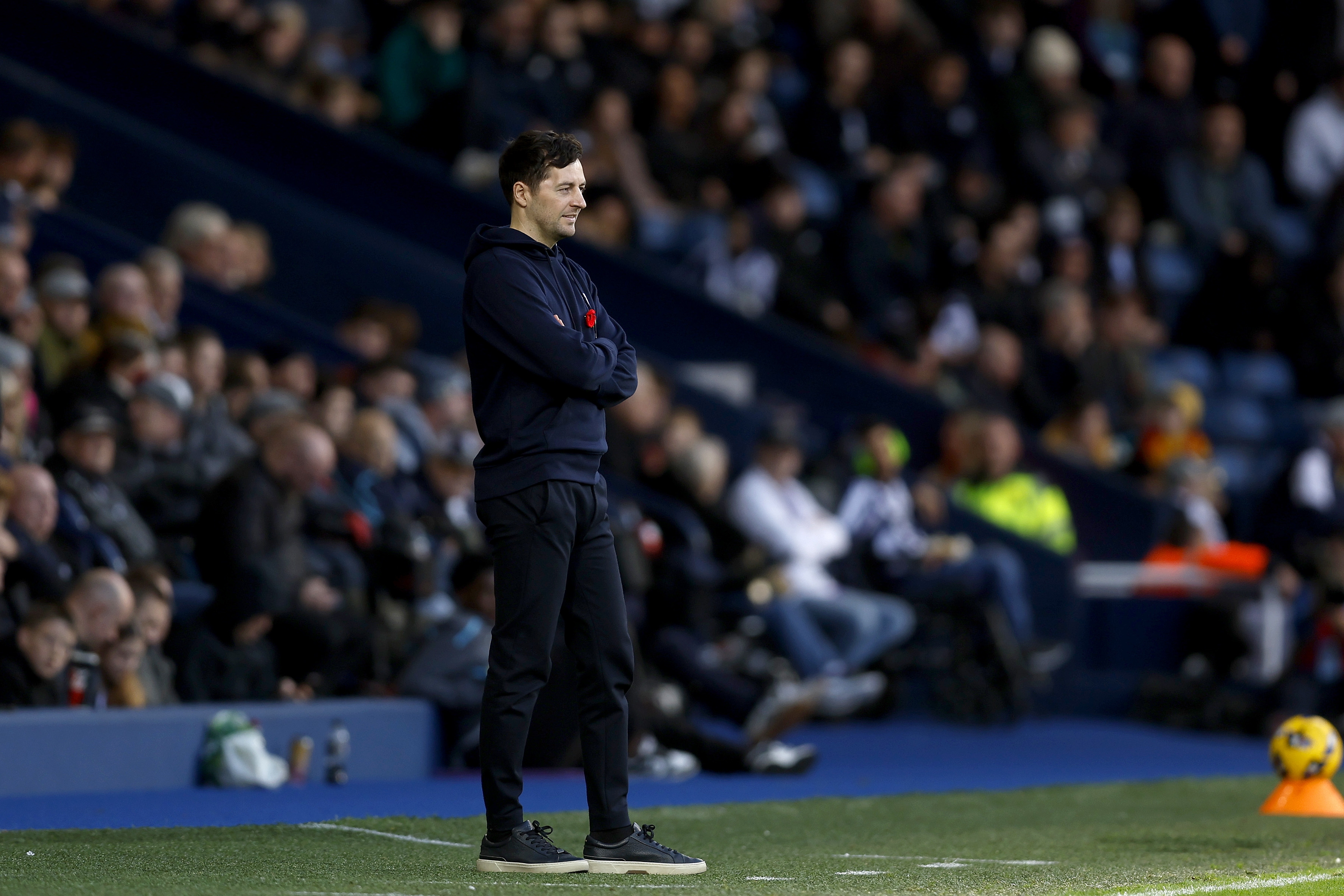 Ryan Mason on the side of the pitch at The Hawthorns 