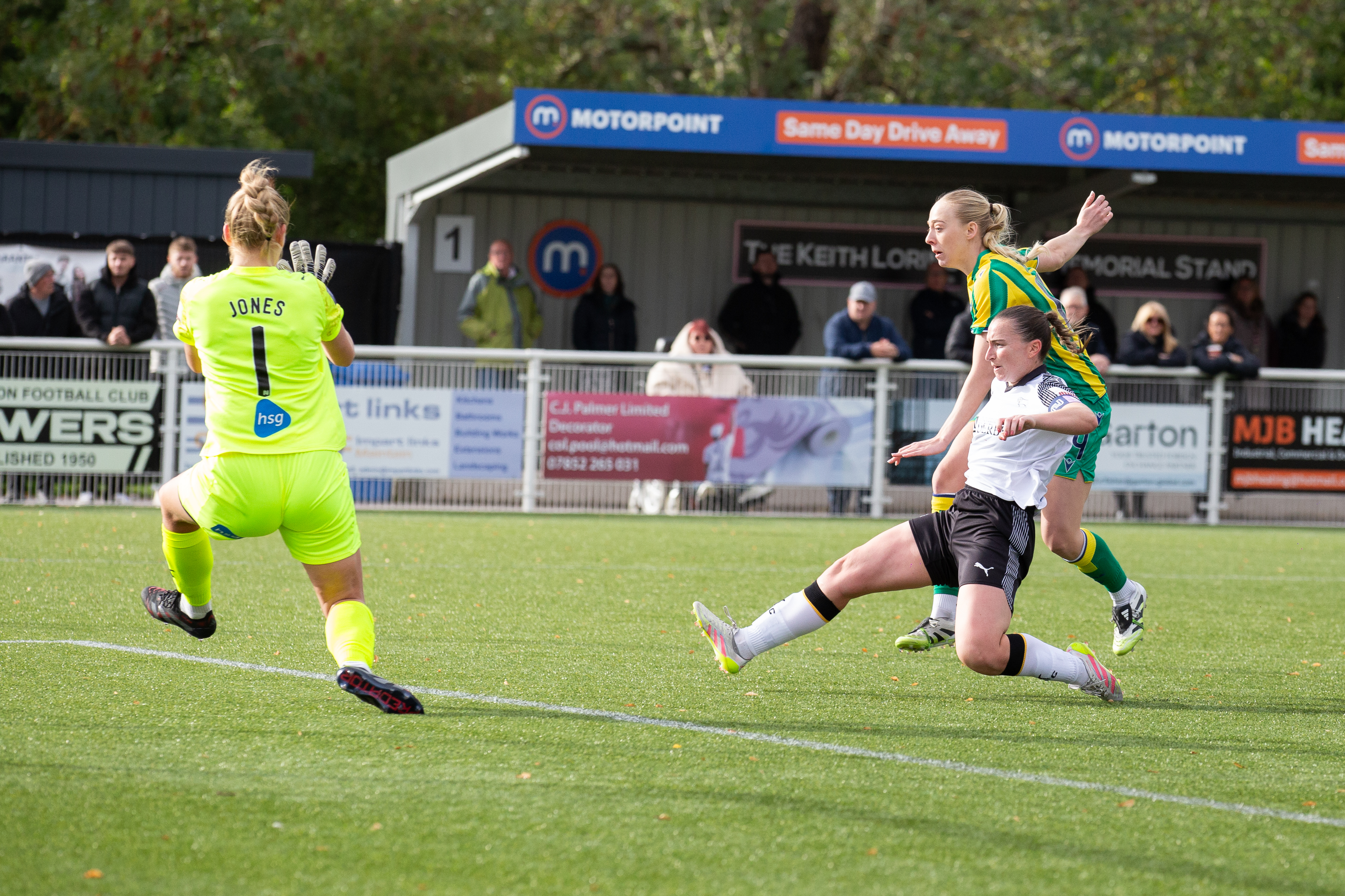 Ellie May scoring against Derby County.