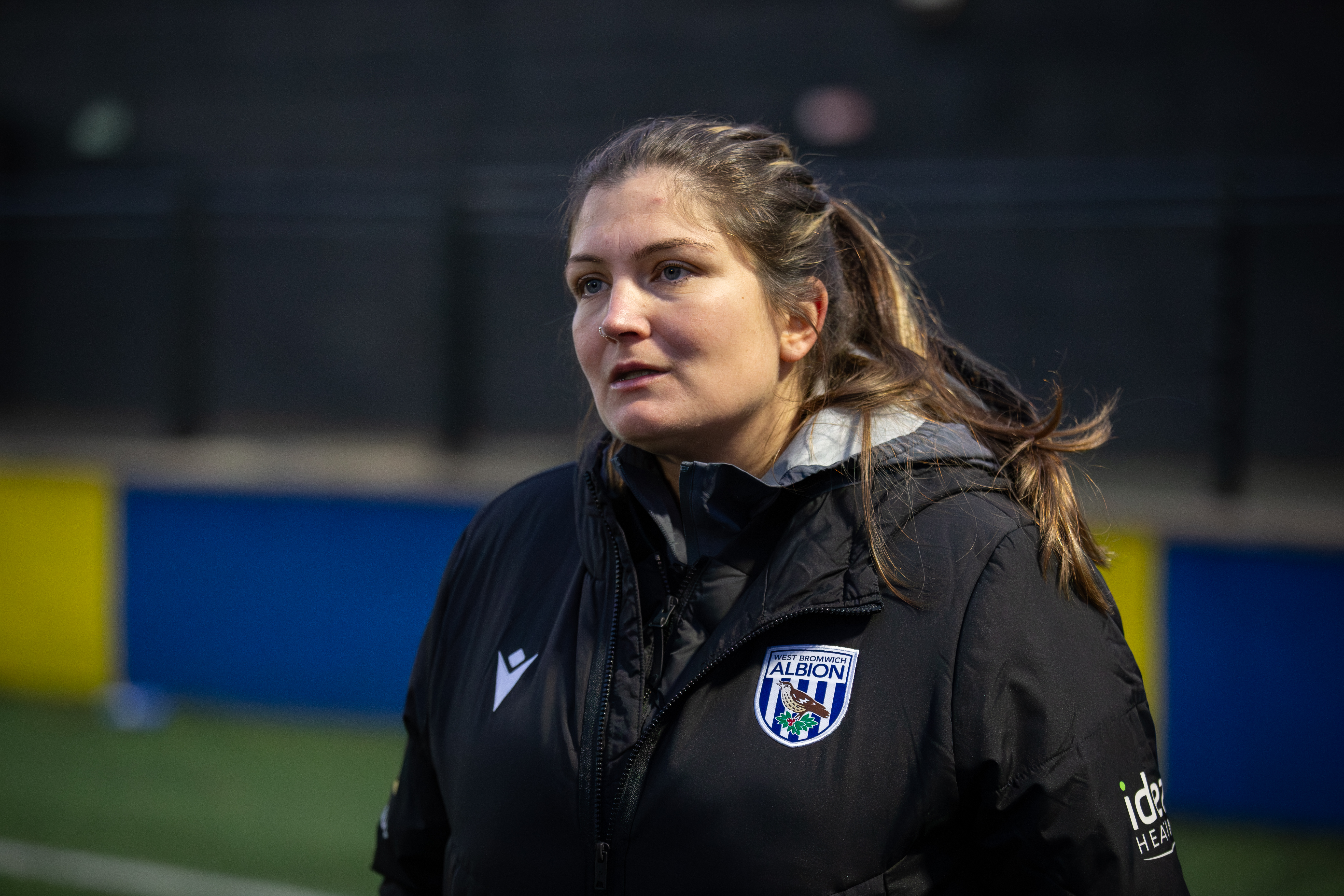 Siobhan Hodgetts-Still being interviewed after Sporting Khalsa.