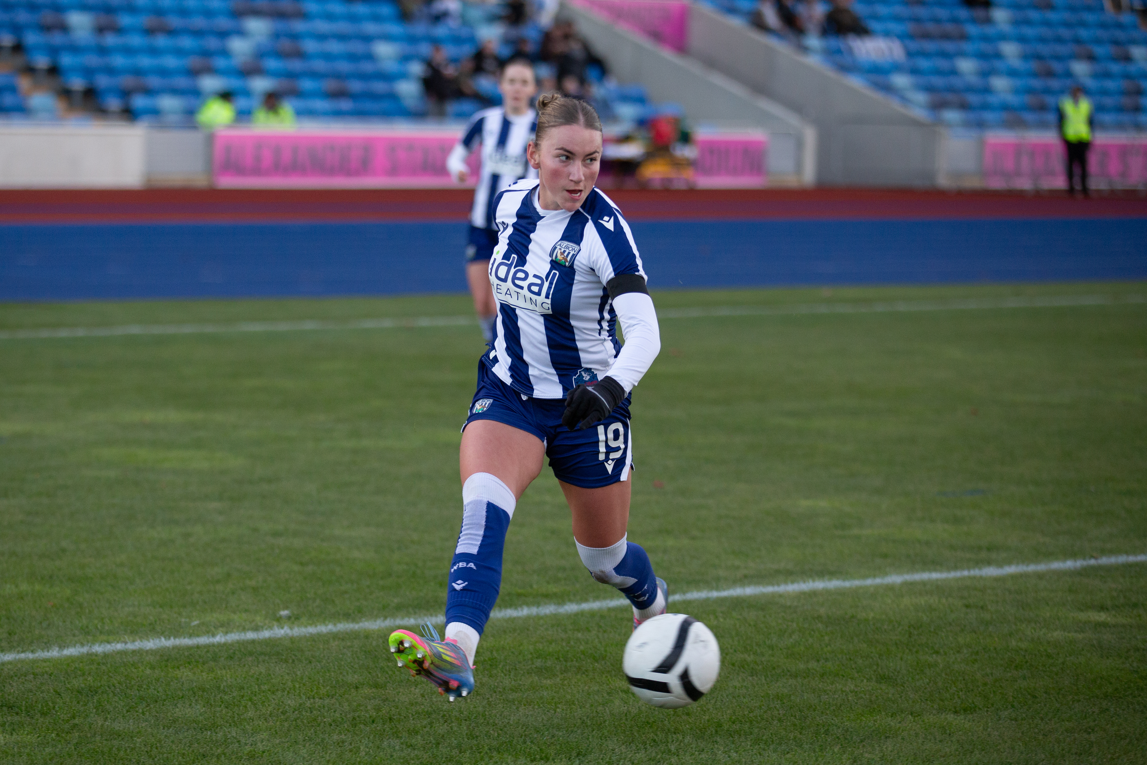 Monique Robinson in action for Albion Women at the Alexander Stadium