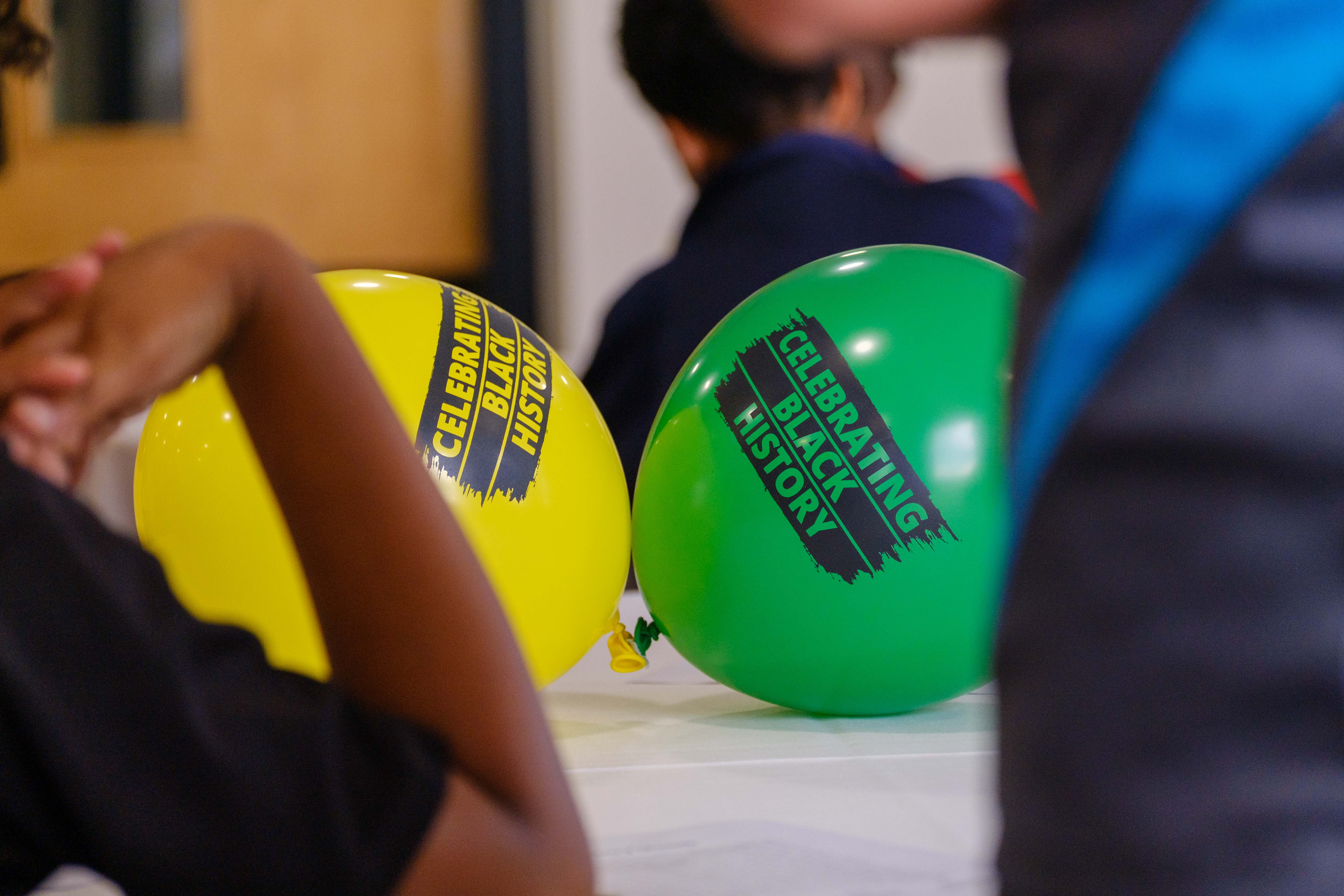 Black History Month balloons.