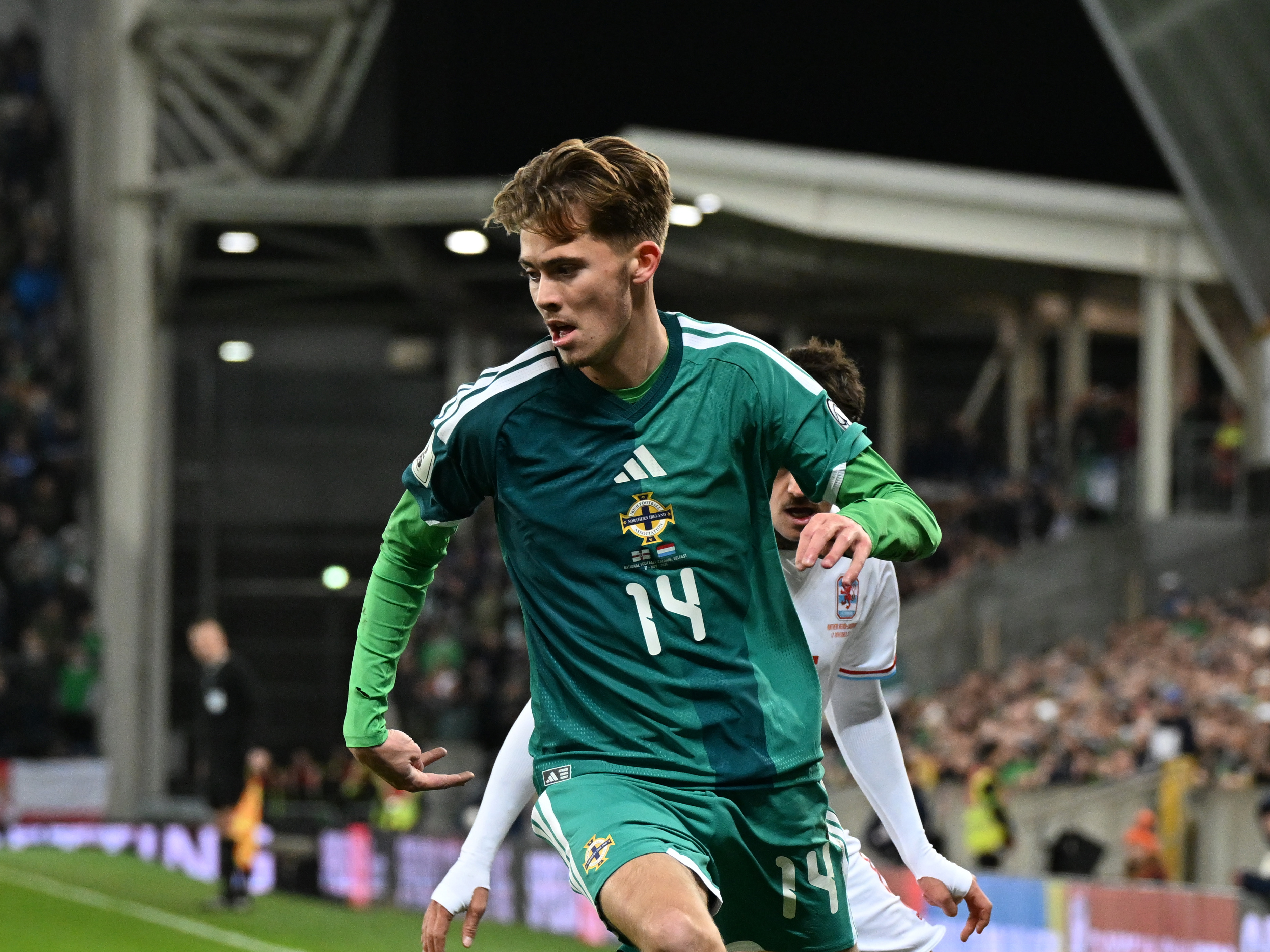 Isaac Price in action for Northern Ireland 