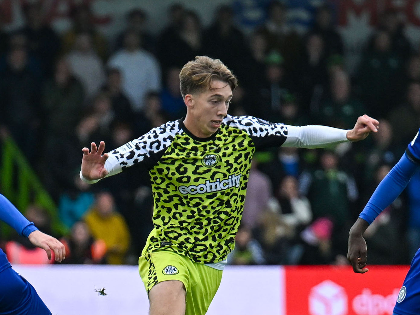 Harry Whitwell in action for Forest Green Rovers in their home kit 