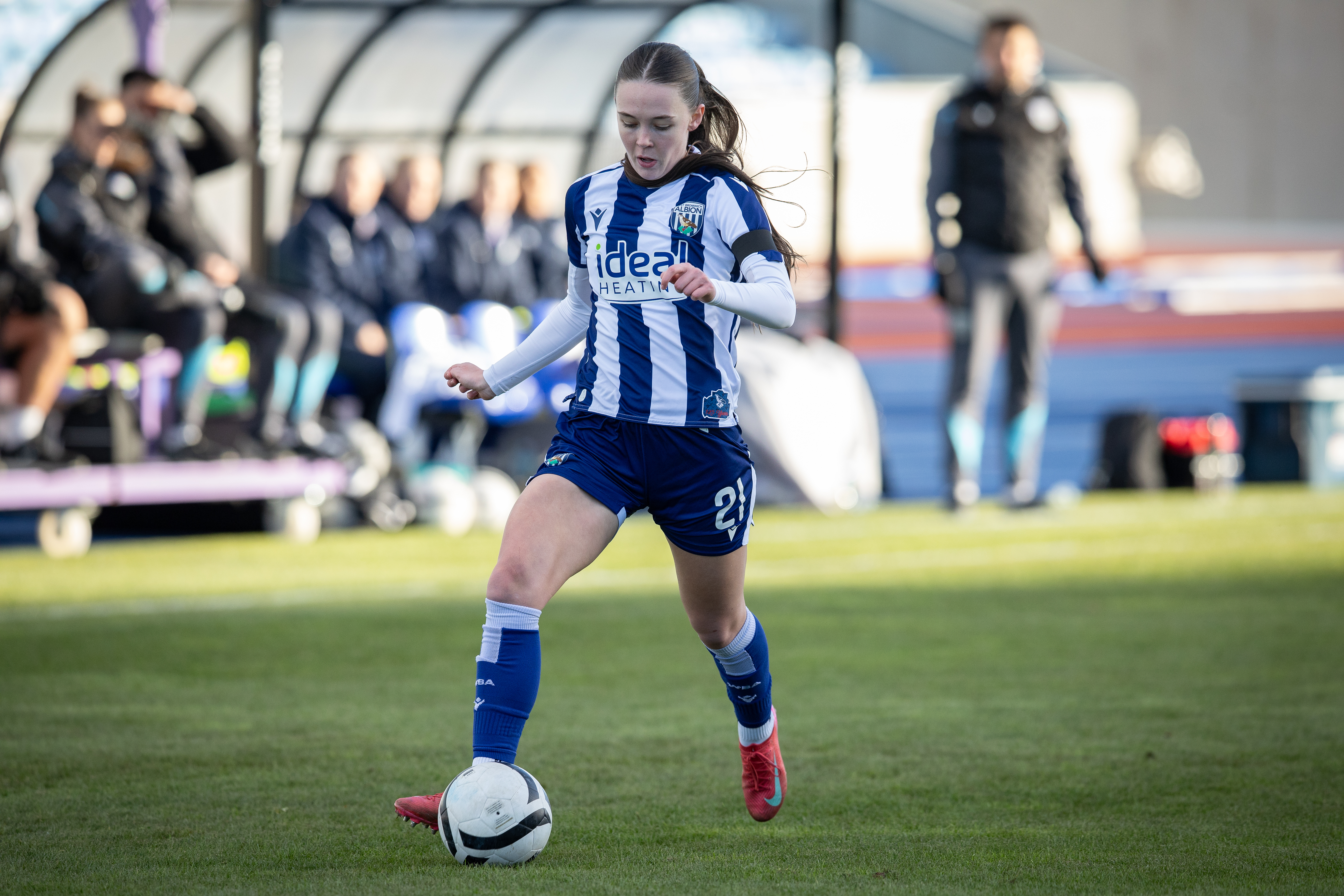 Millie Pullen in action at the Alexander Stadium.
