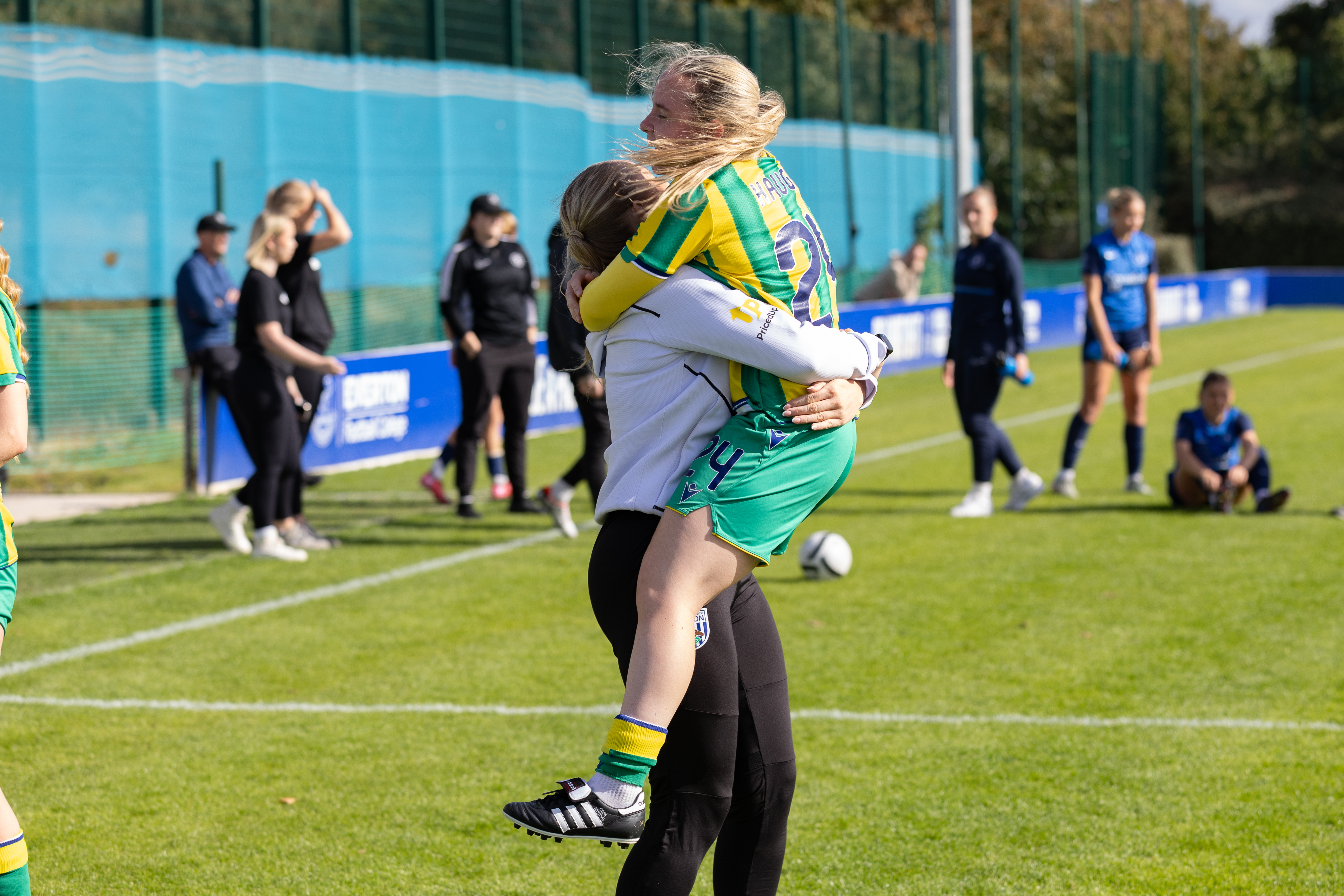 Ella Haughey celebrates the win over Liverpool Feds.