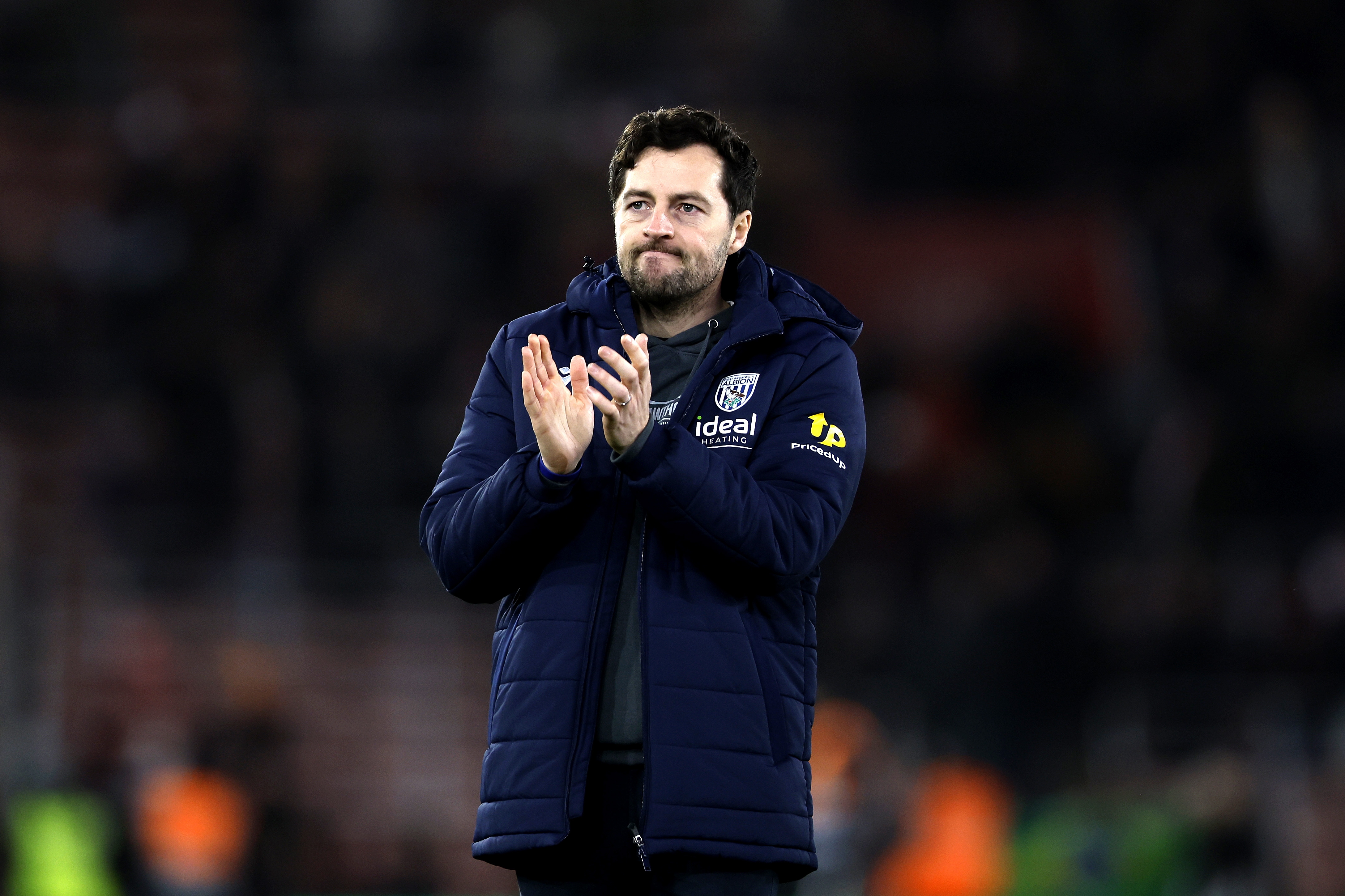 Ryan Mason applauding WBA fans at Southampton 