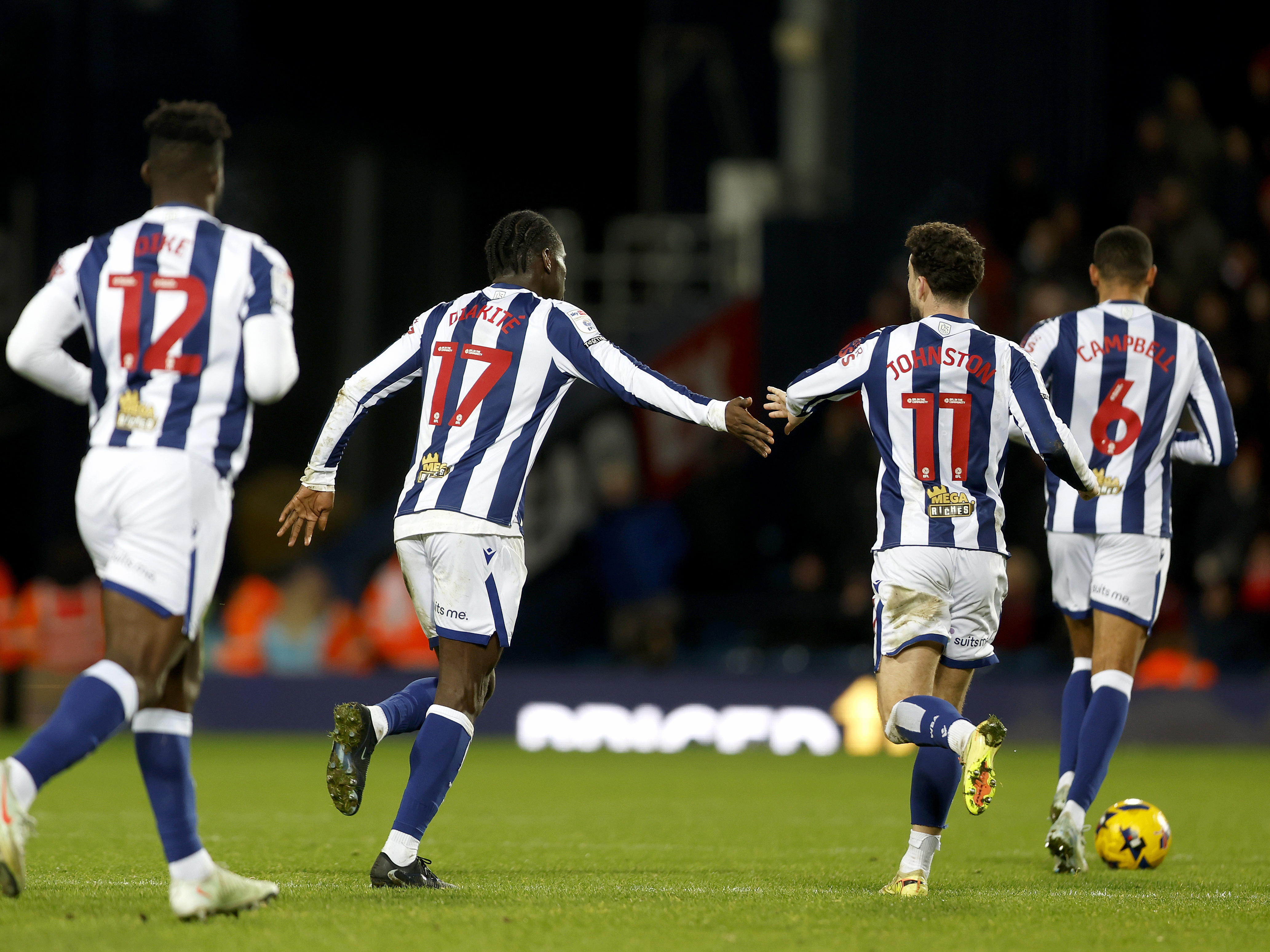 An image of Ousmane Diakite after his goal against Bristol City