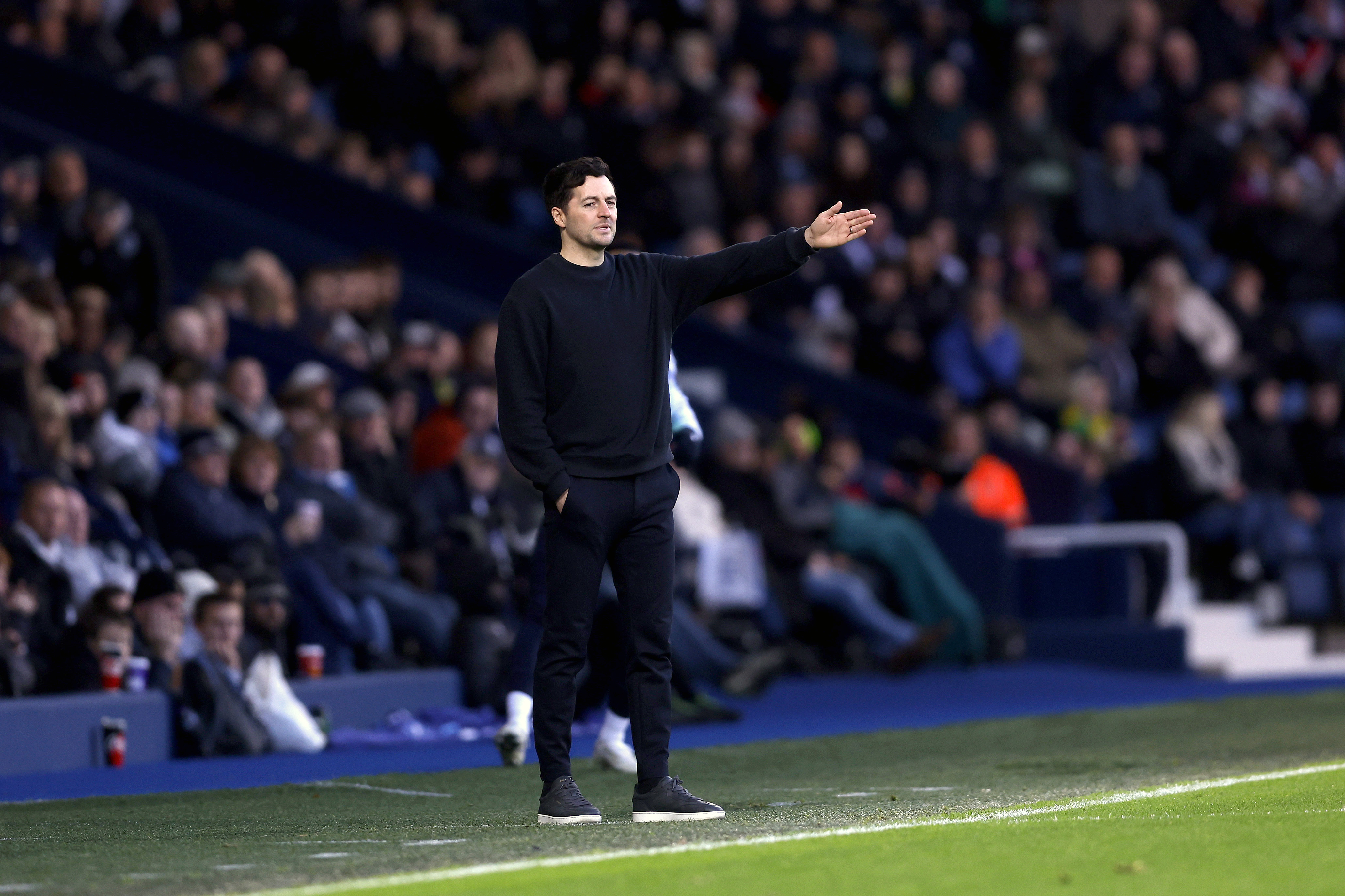 Ryan Mason on the side of the pitch at The Hawthorns 