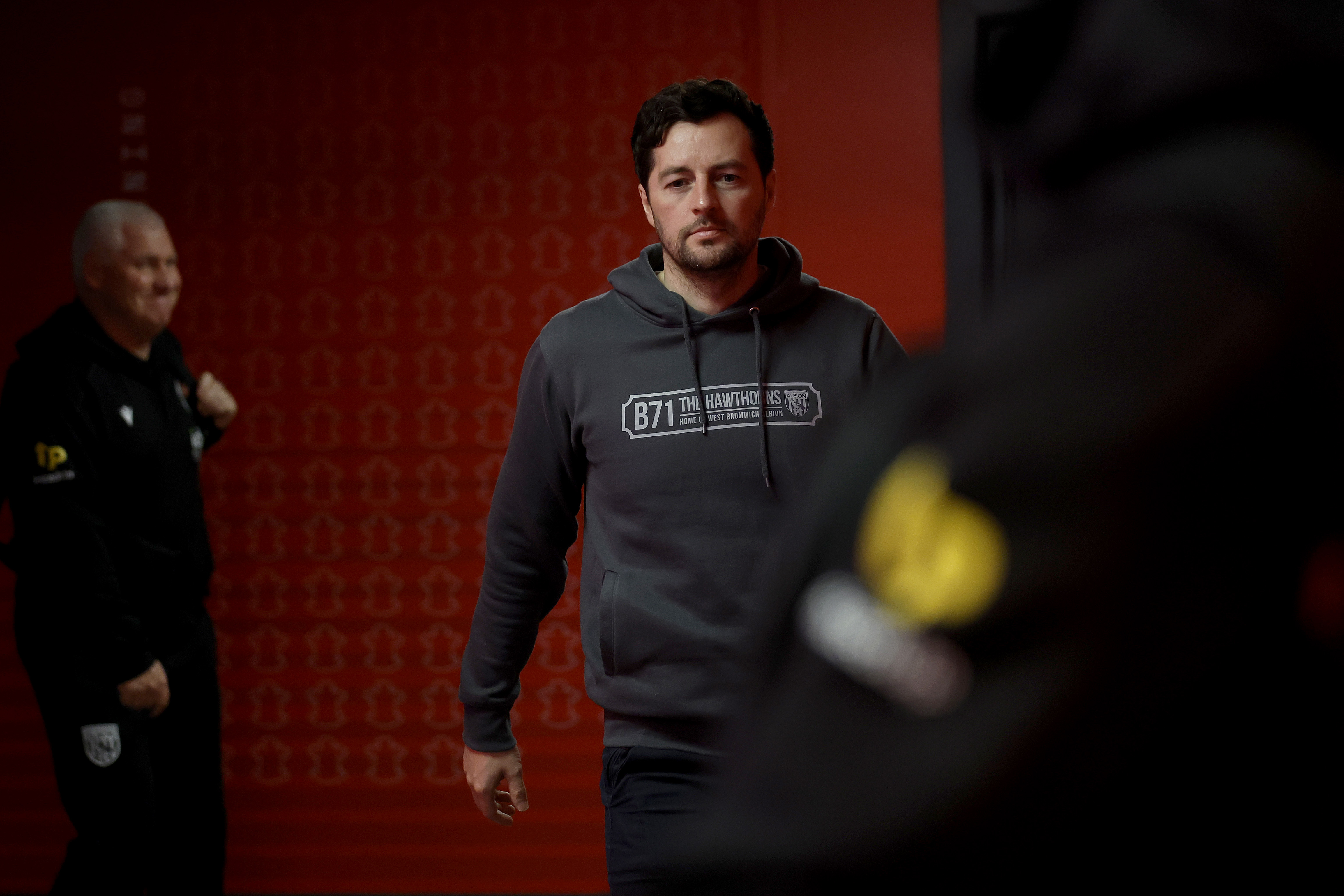 Ryan Mason arriving at a game in his WBA jumper 