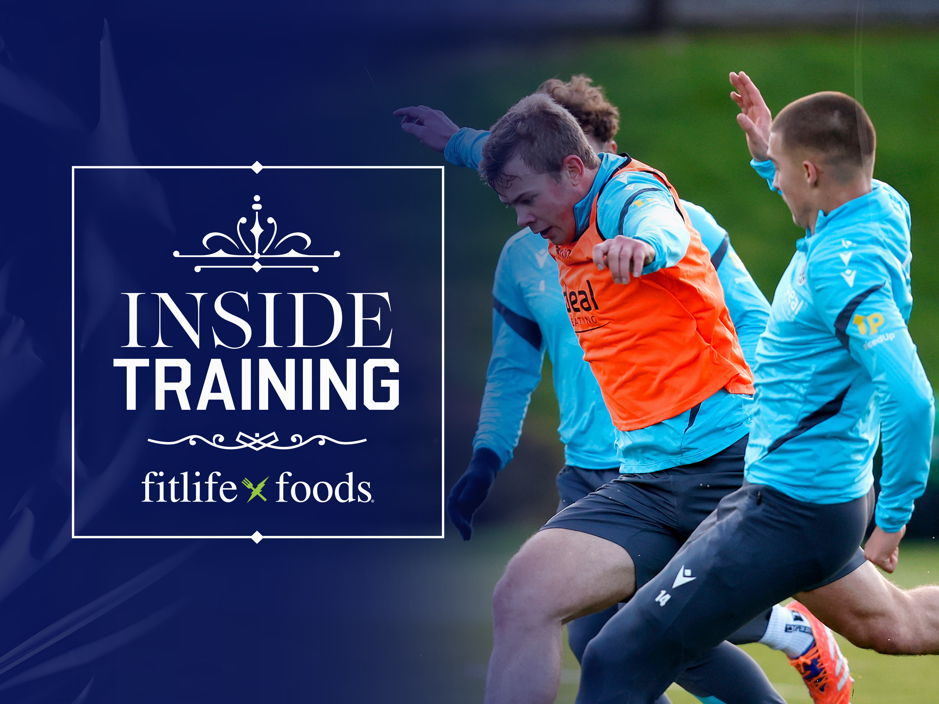 Inside Training graphic with an image of Aune Heggebø and Alfie Gilchrist on