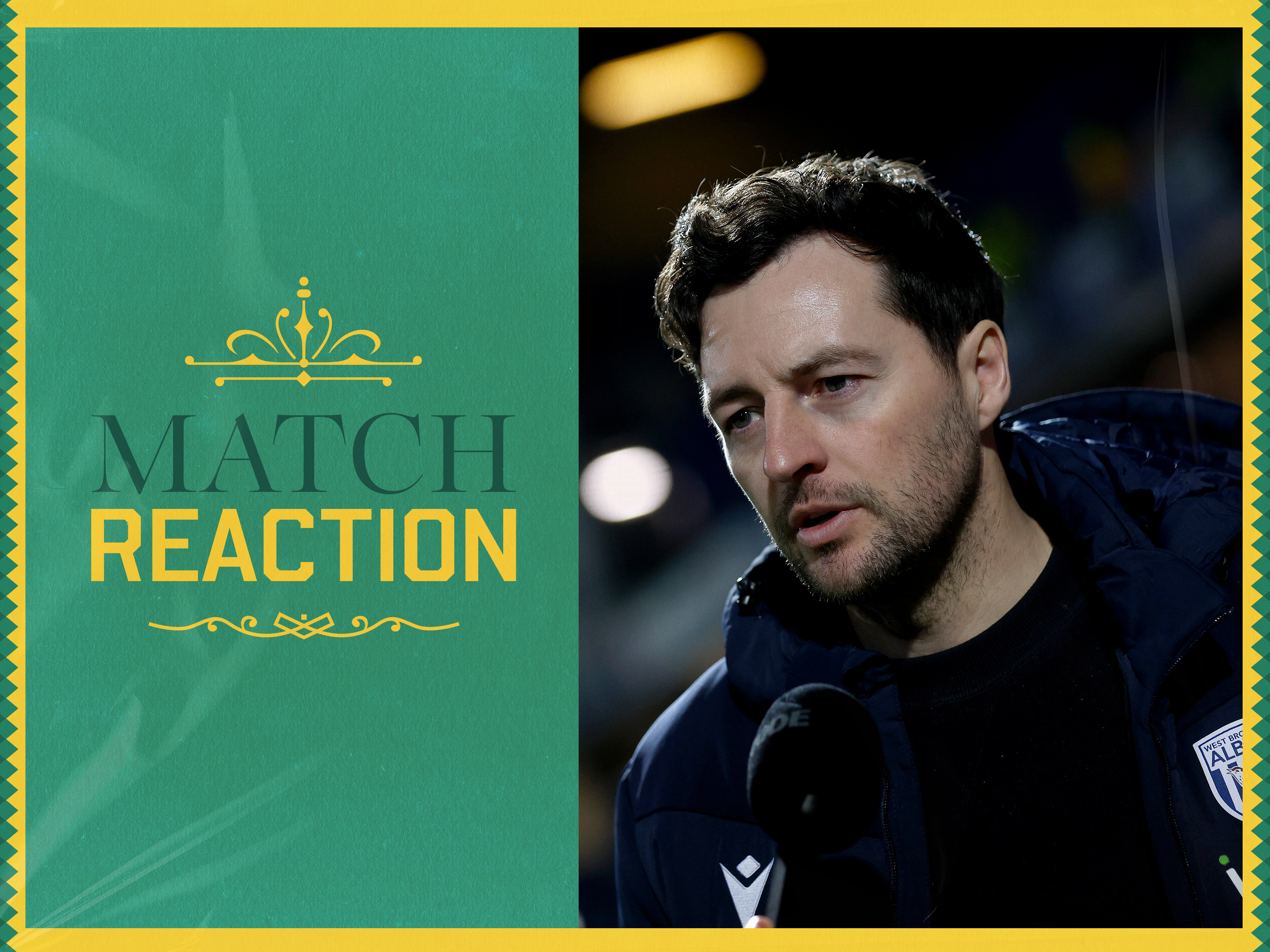 Ryan Mason is interviewed by WBA after Albion's defeat to QPR 