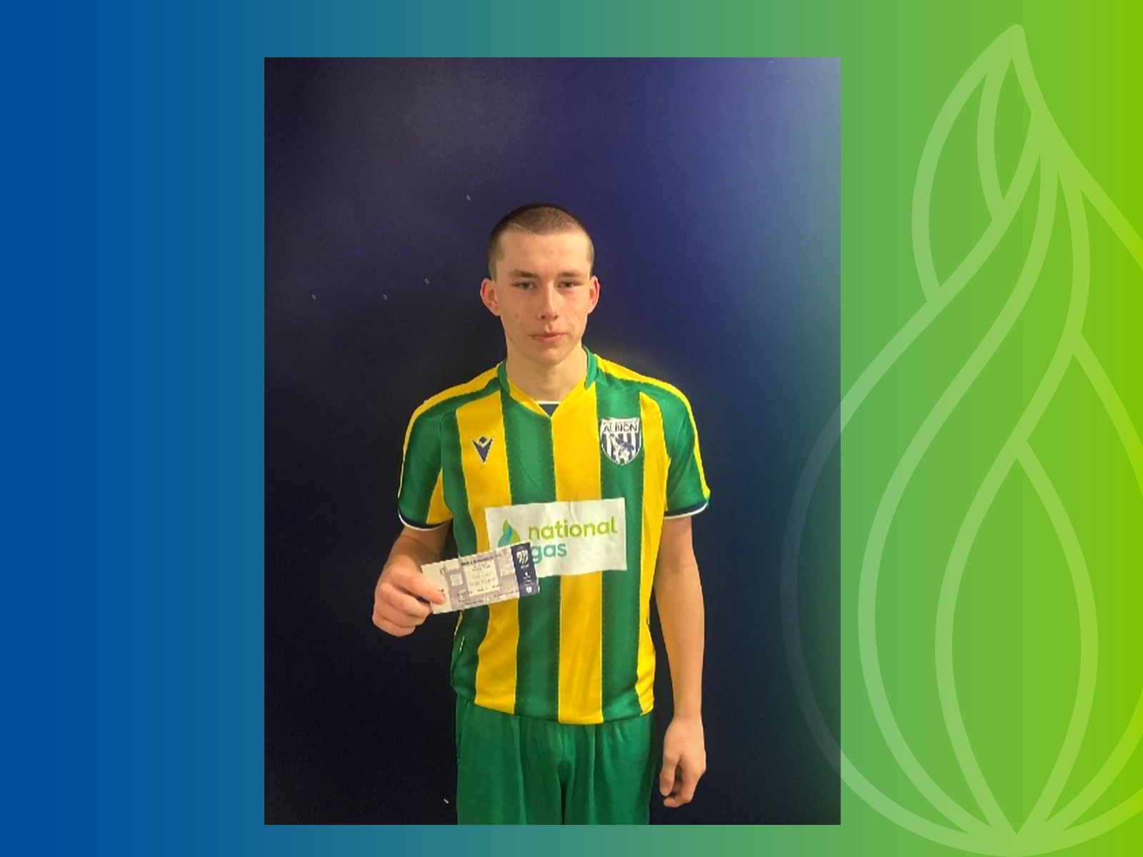 Henry holding his ticket