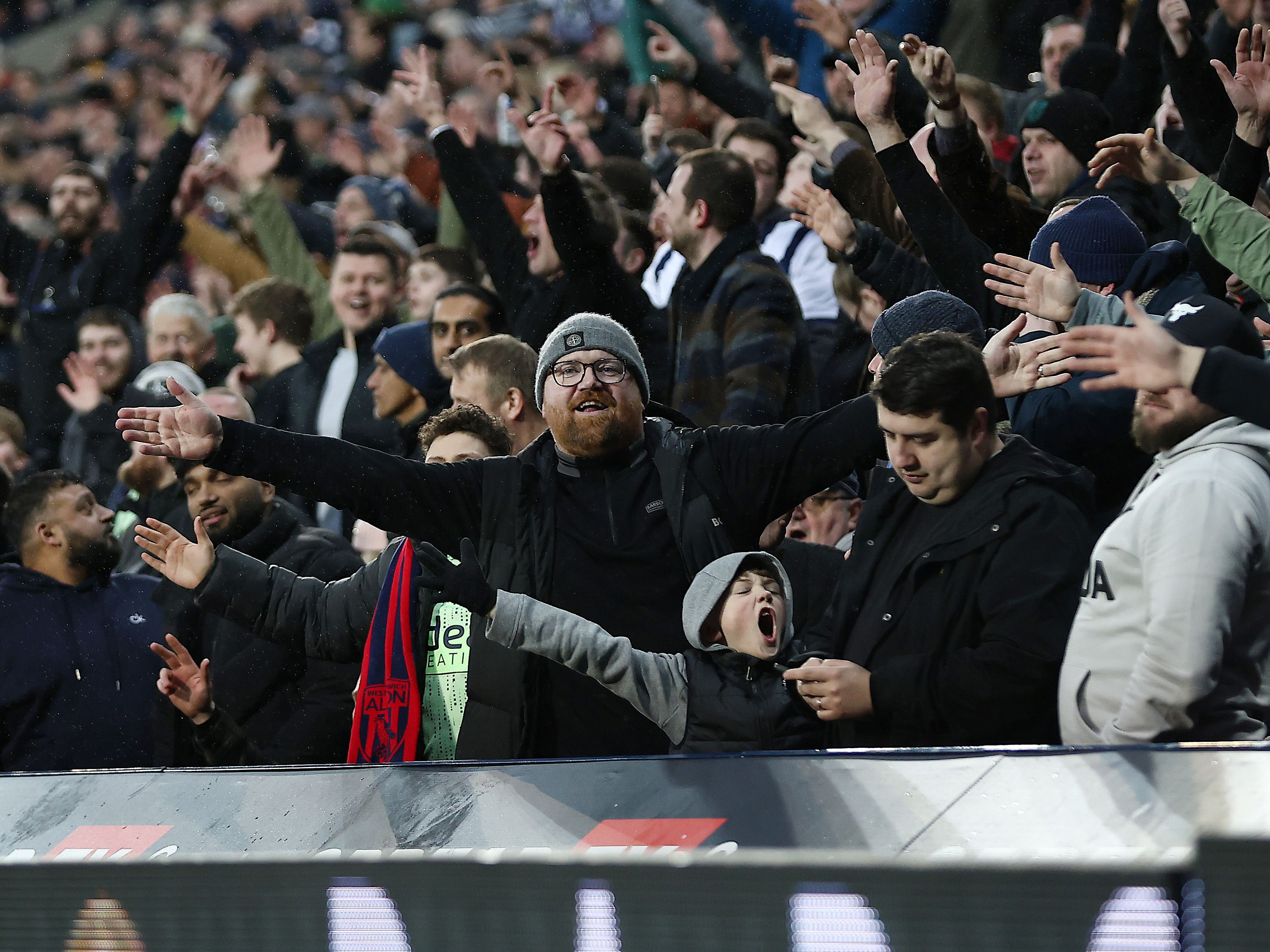 WBA fans cheering at a game 