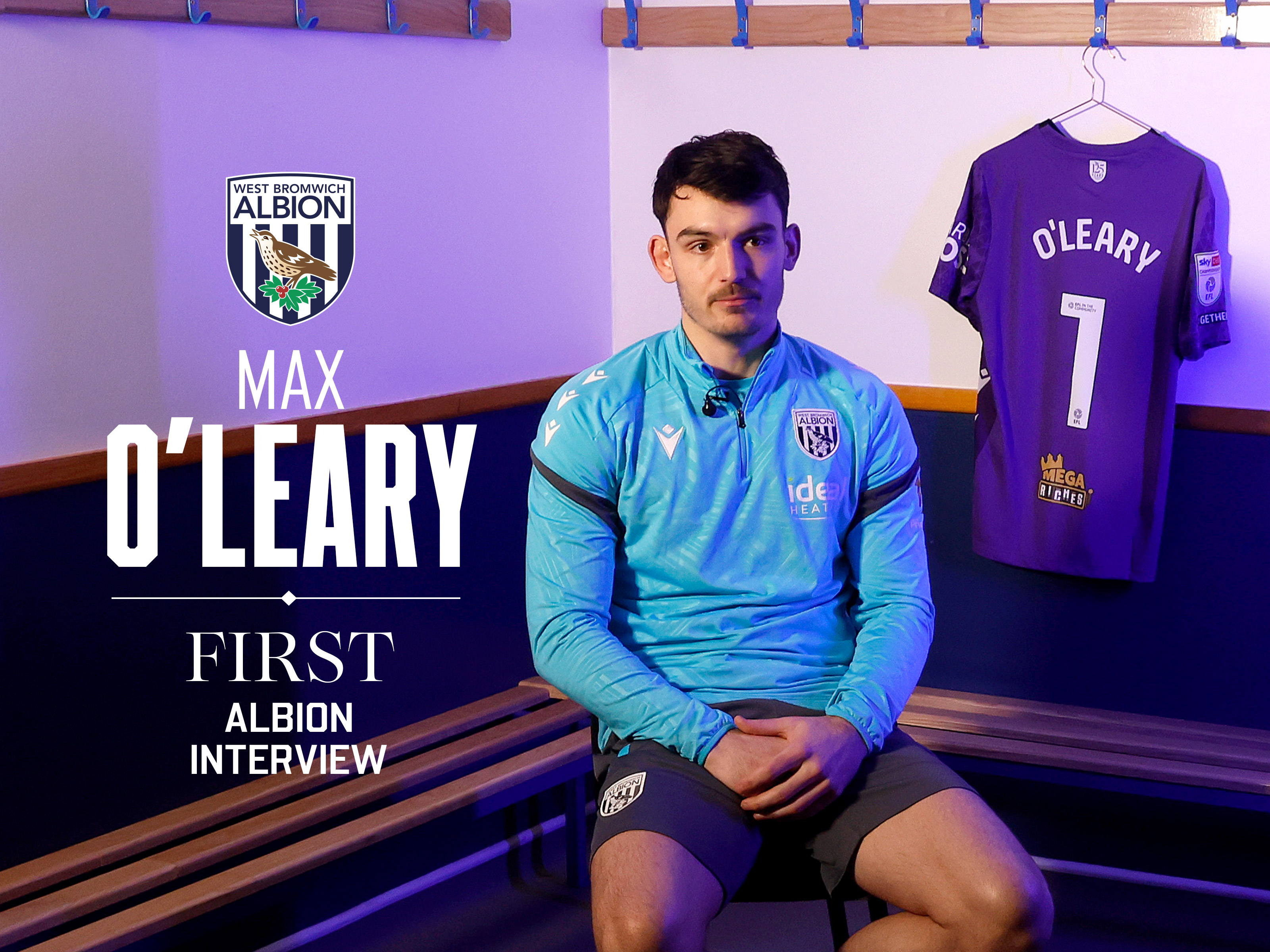 Max O'Leary interview graphic with an image on of him speaking to WBA TV
