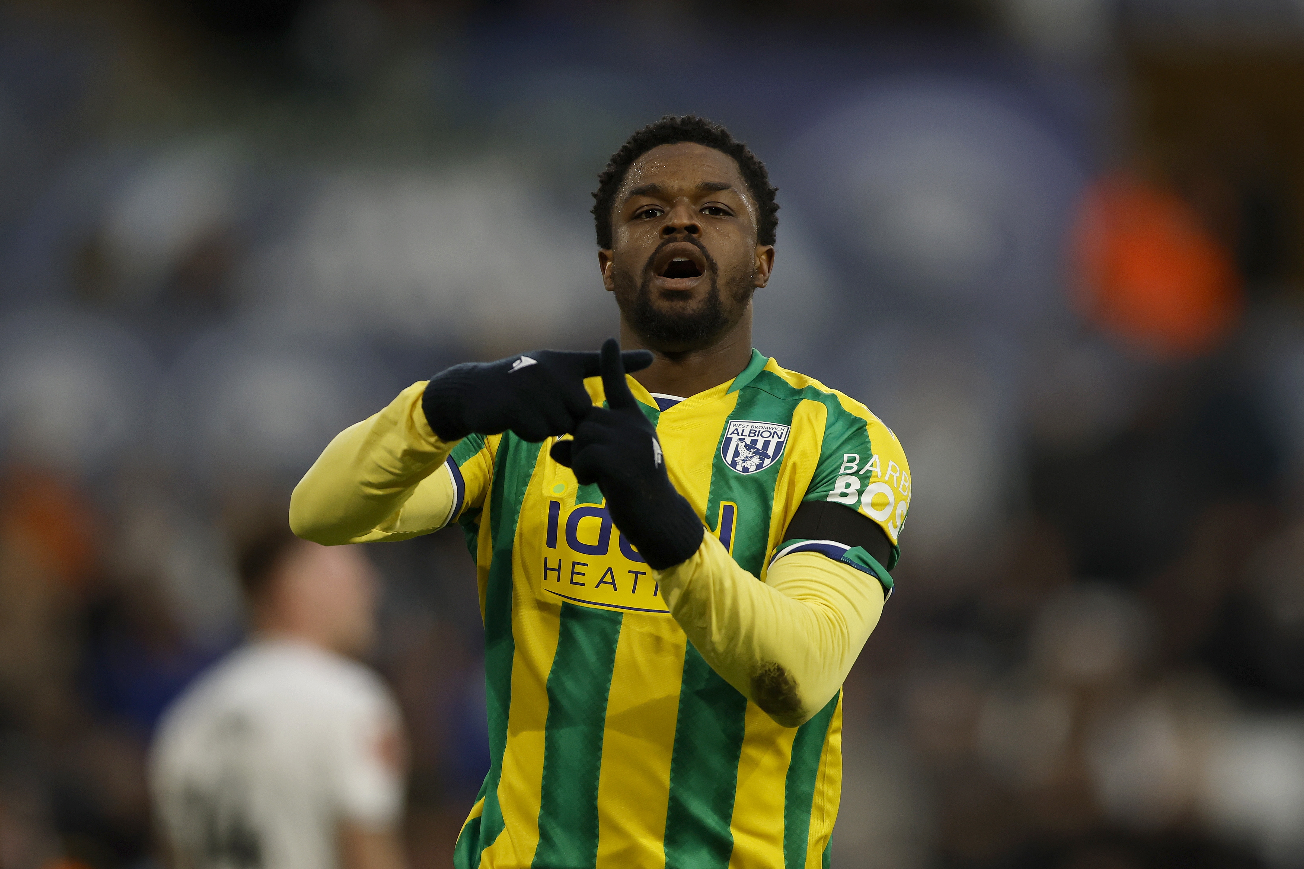 Josh Maja celebrates scoring against Swansea.