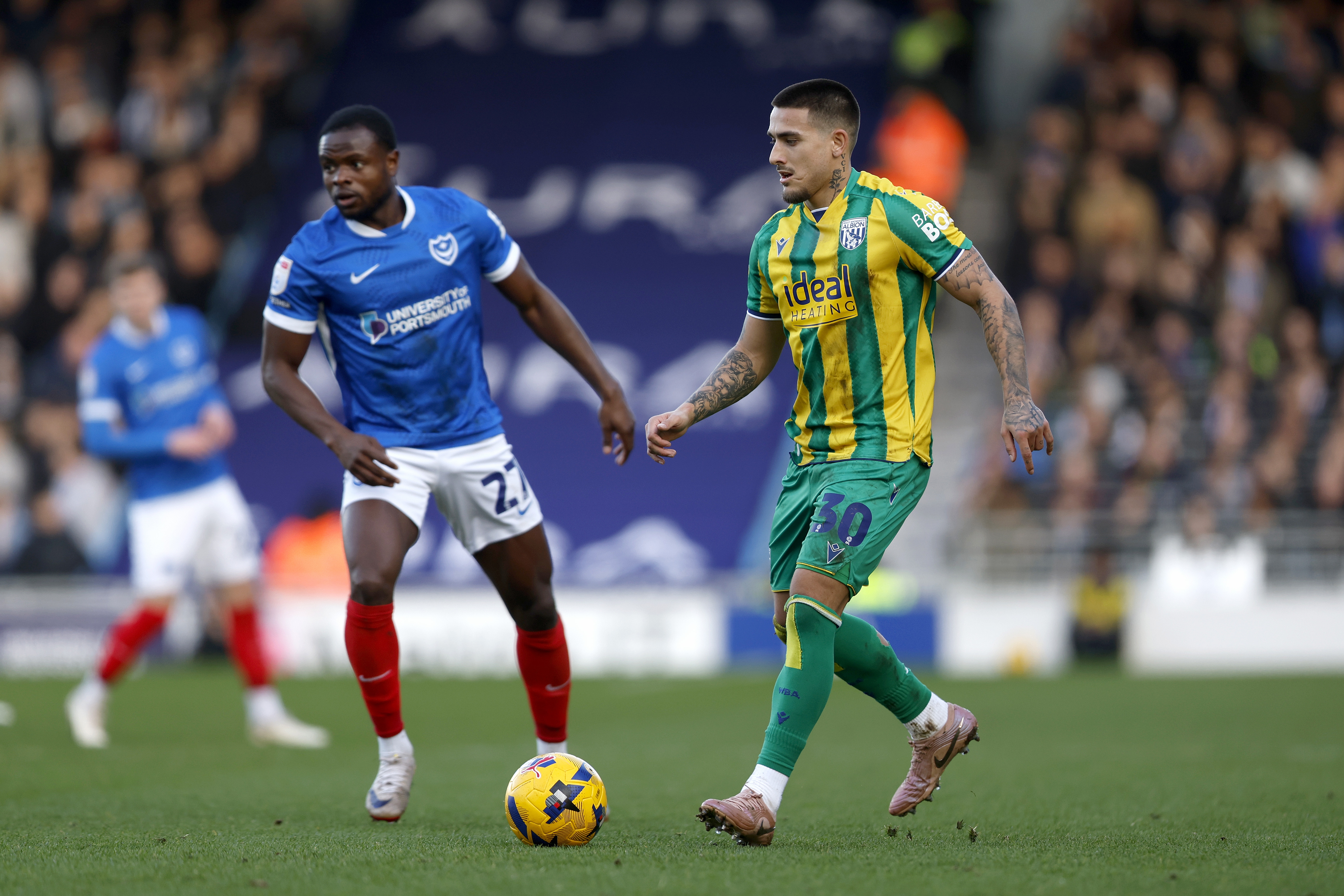 Danny Imray passes the ball