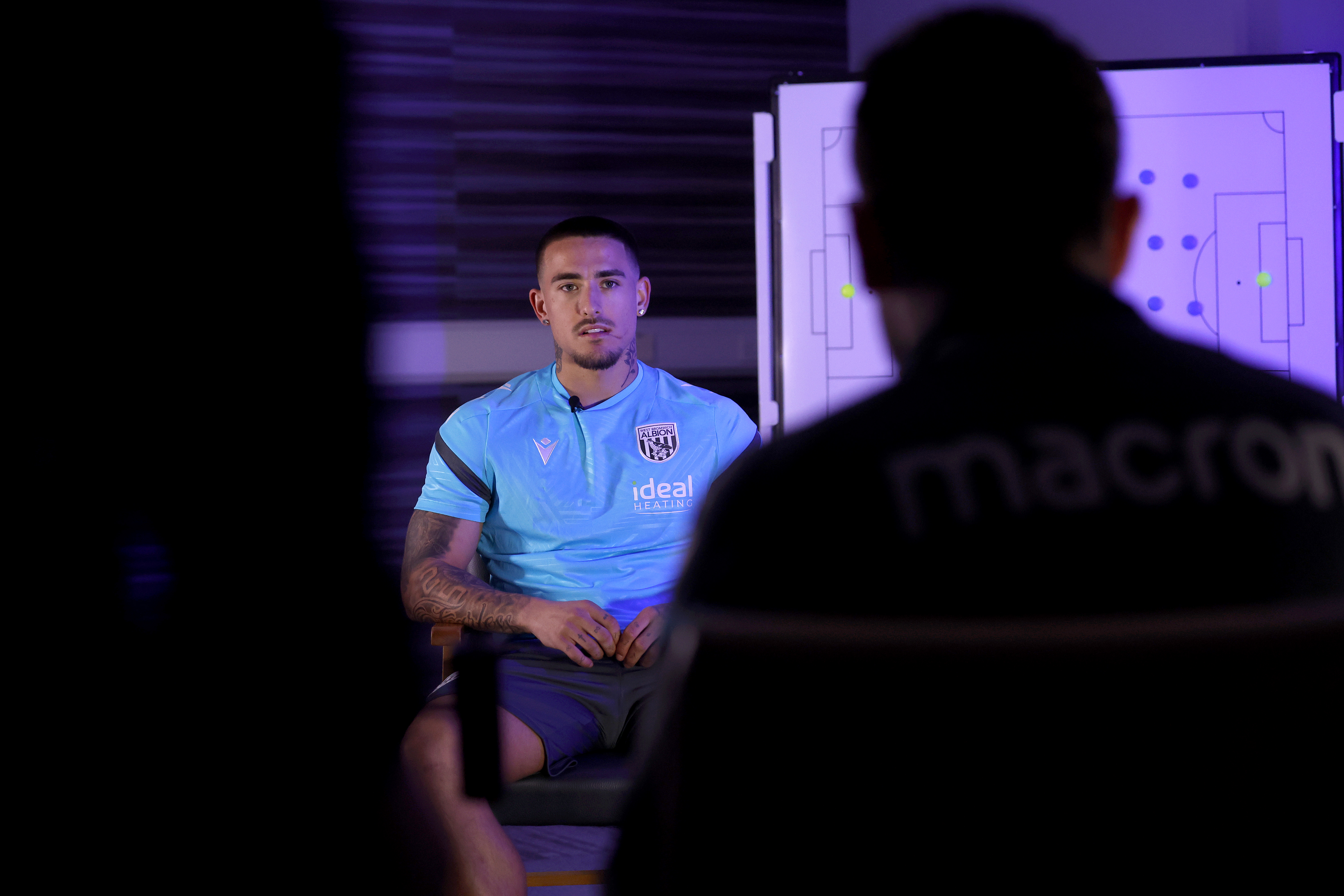 Danny Imray is interviewed by WBA TV while sat down