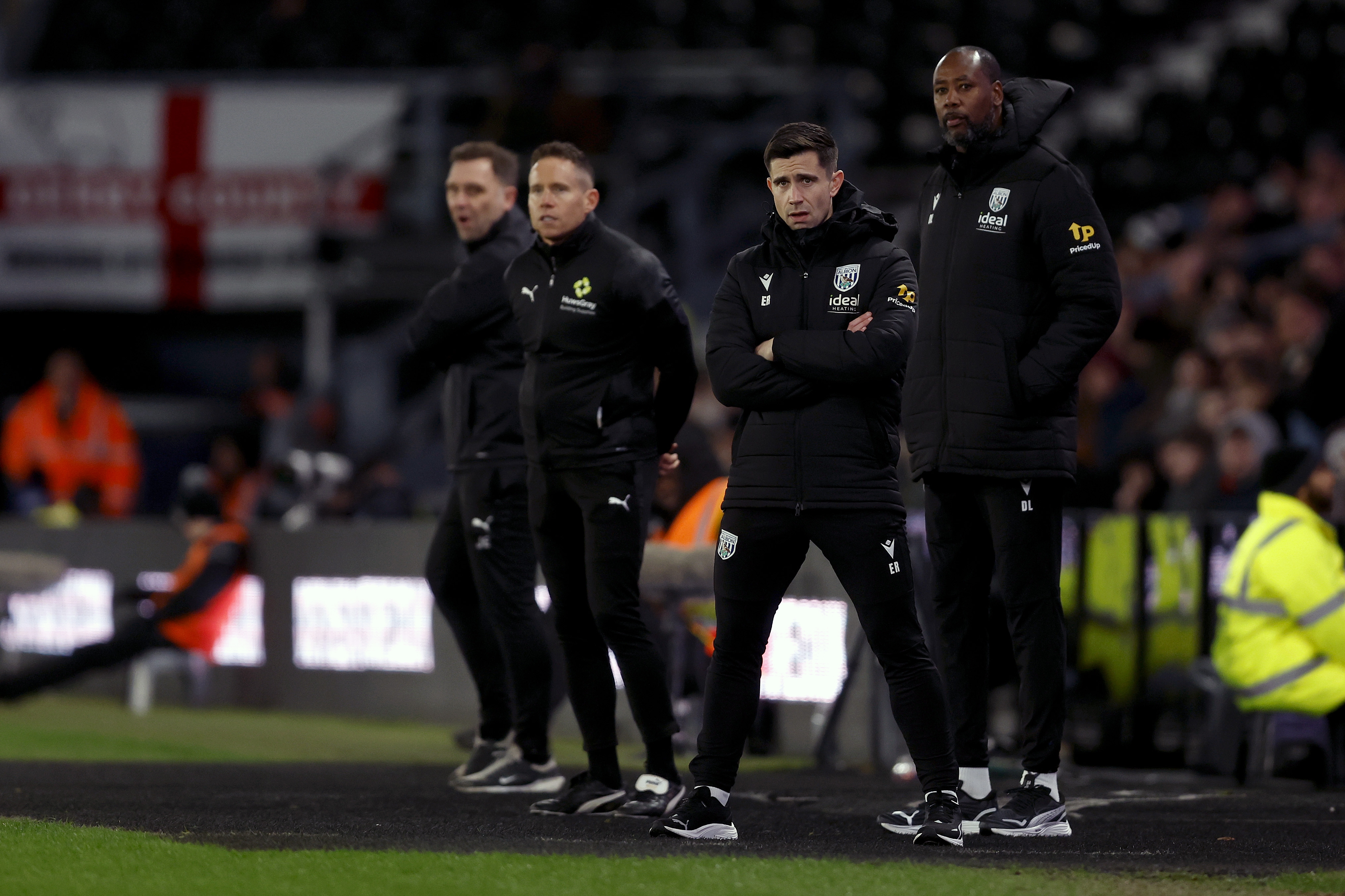 Eric Ramsay on the touchline against Derby.