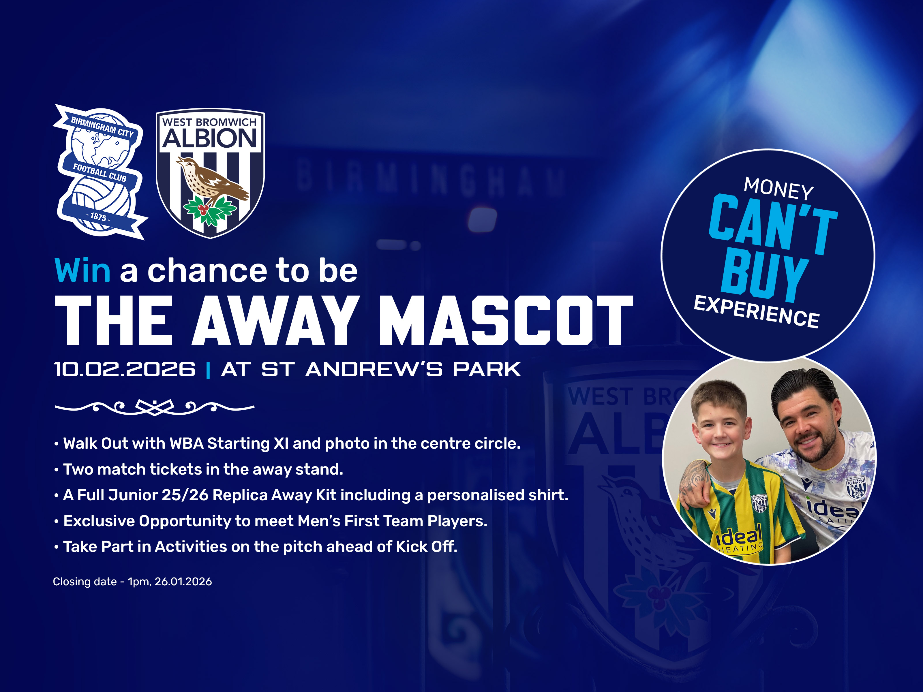 Birmingham City v WBA Away Mascot Prize Draw 