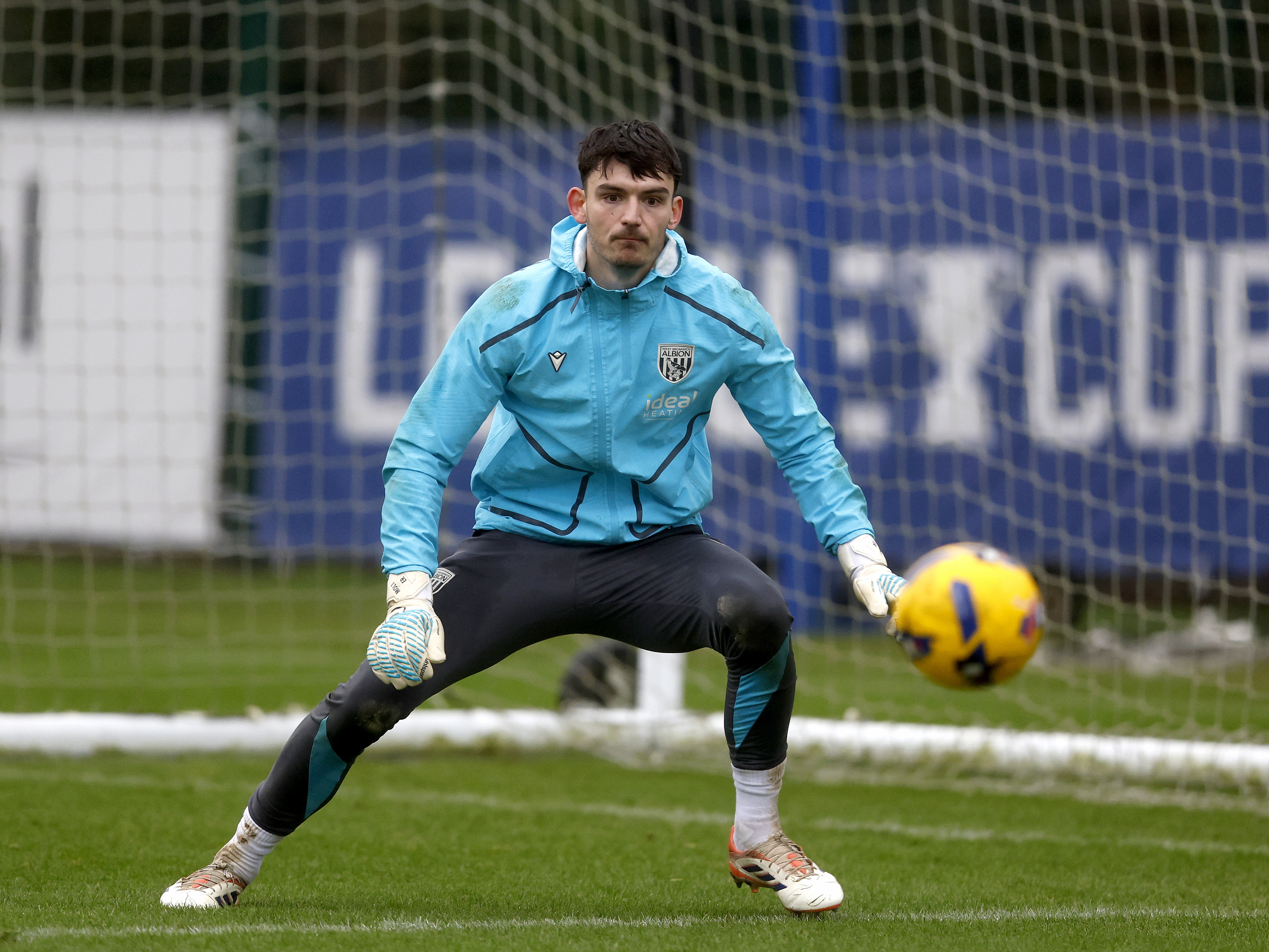 A photo of goalkeeper Max O'Leary in training 