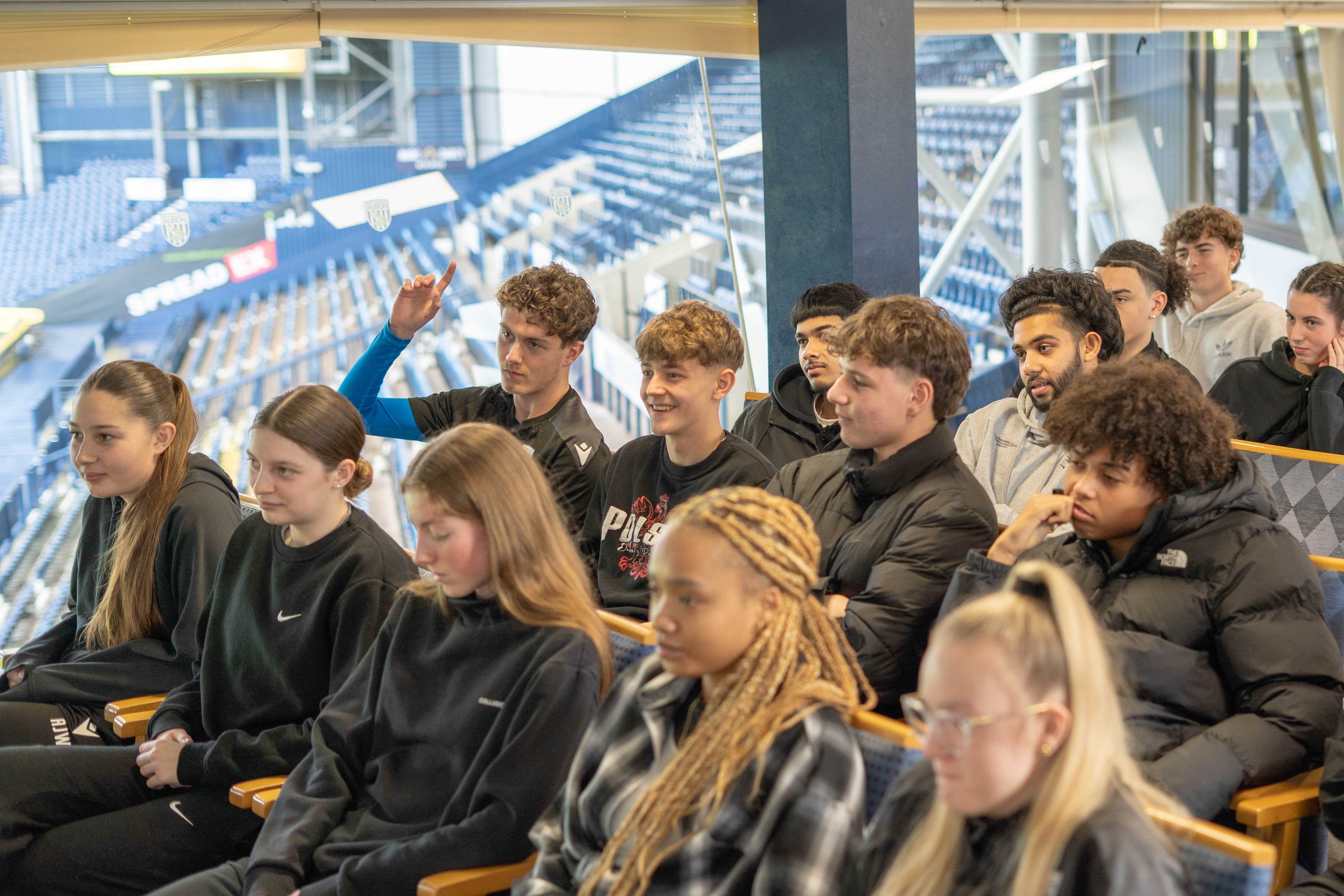 Students from Sandwell College engaging in a Q&A