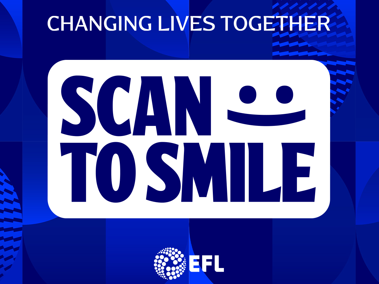 A graphic for the EFL campaign 'scan to smile'