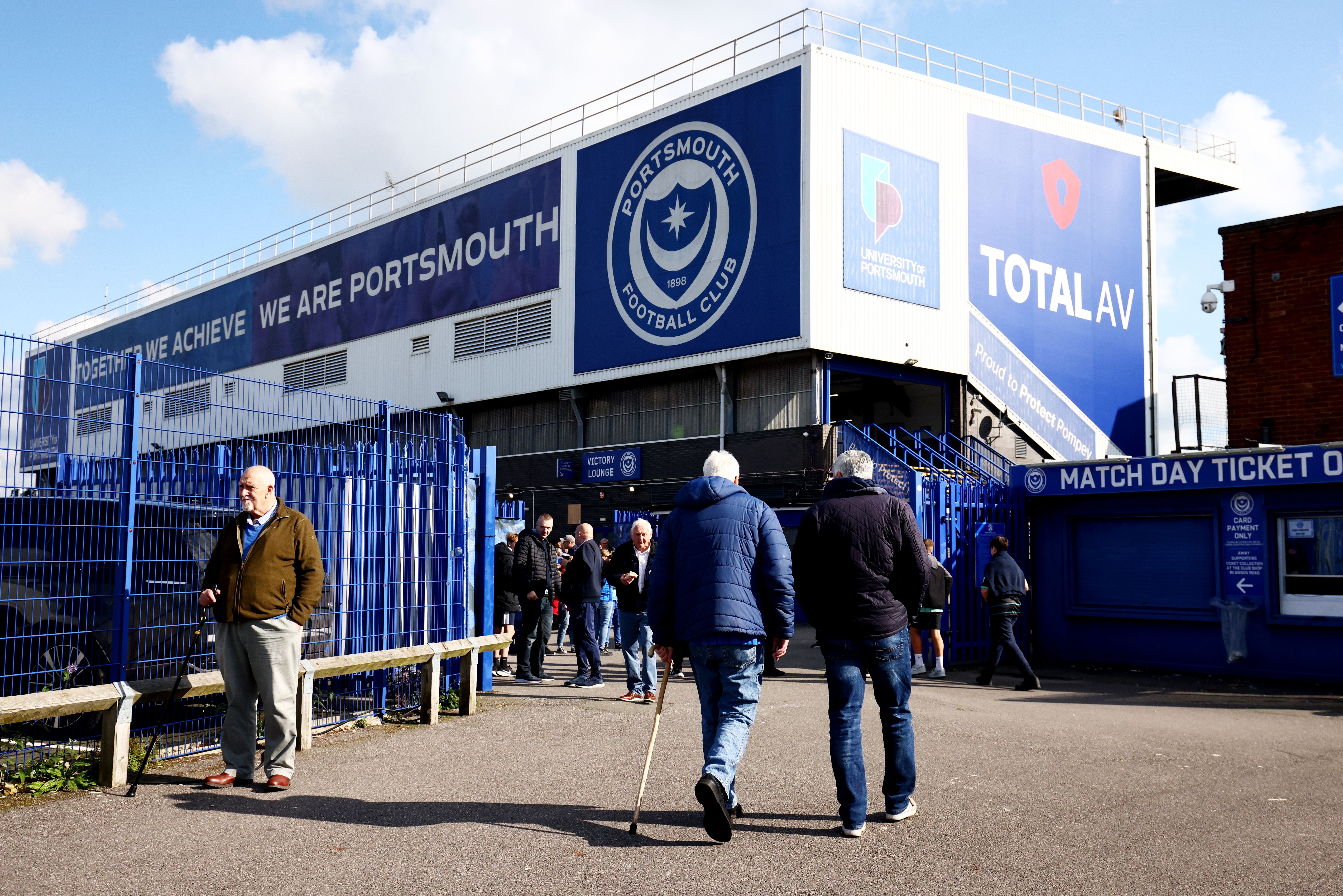 A general view of the outside of Fratton Park
