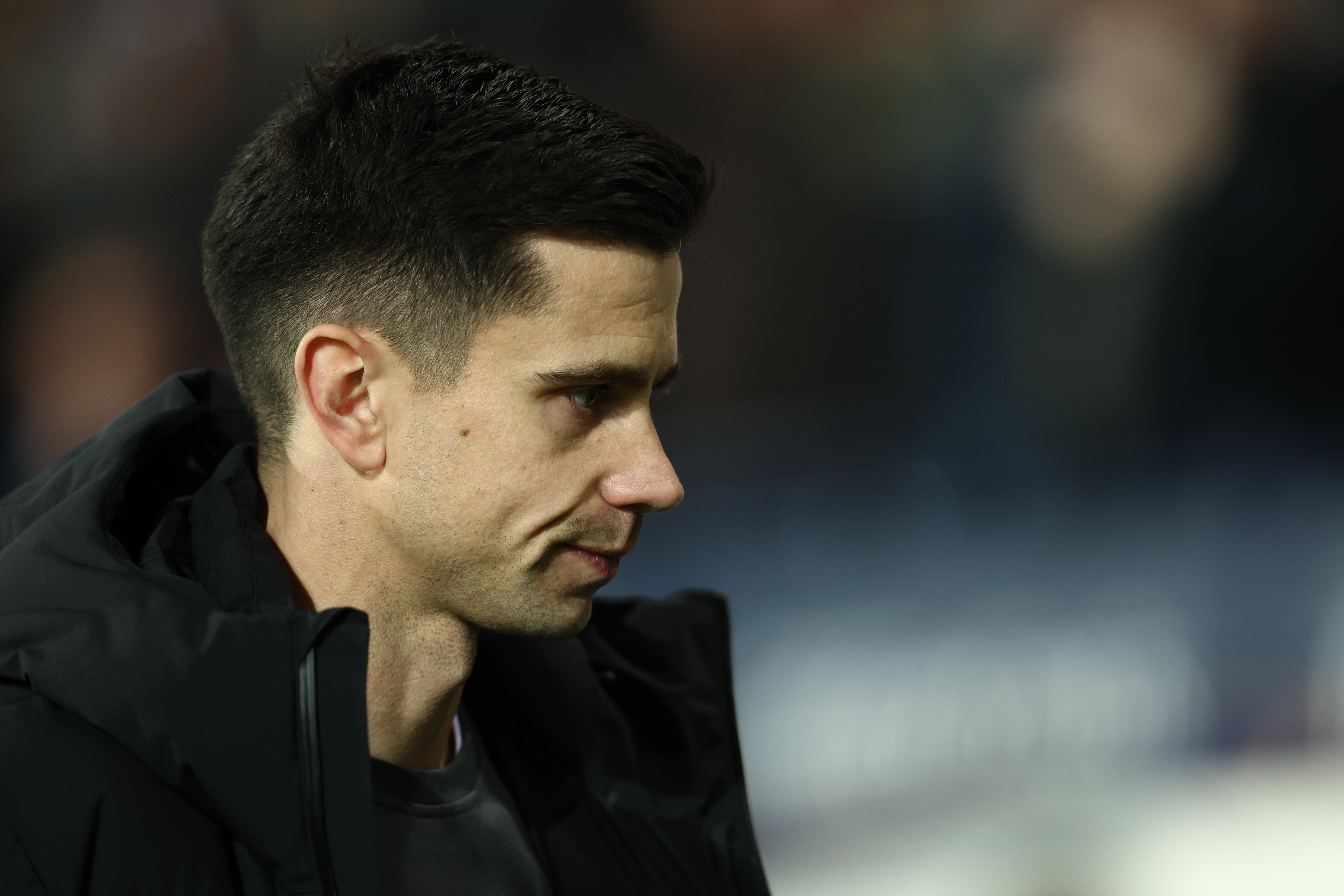 A close up of the side of Eric Ramsay's face